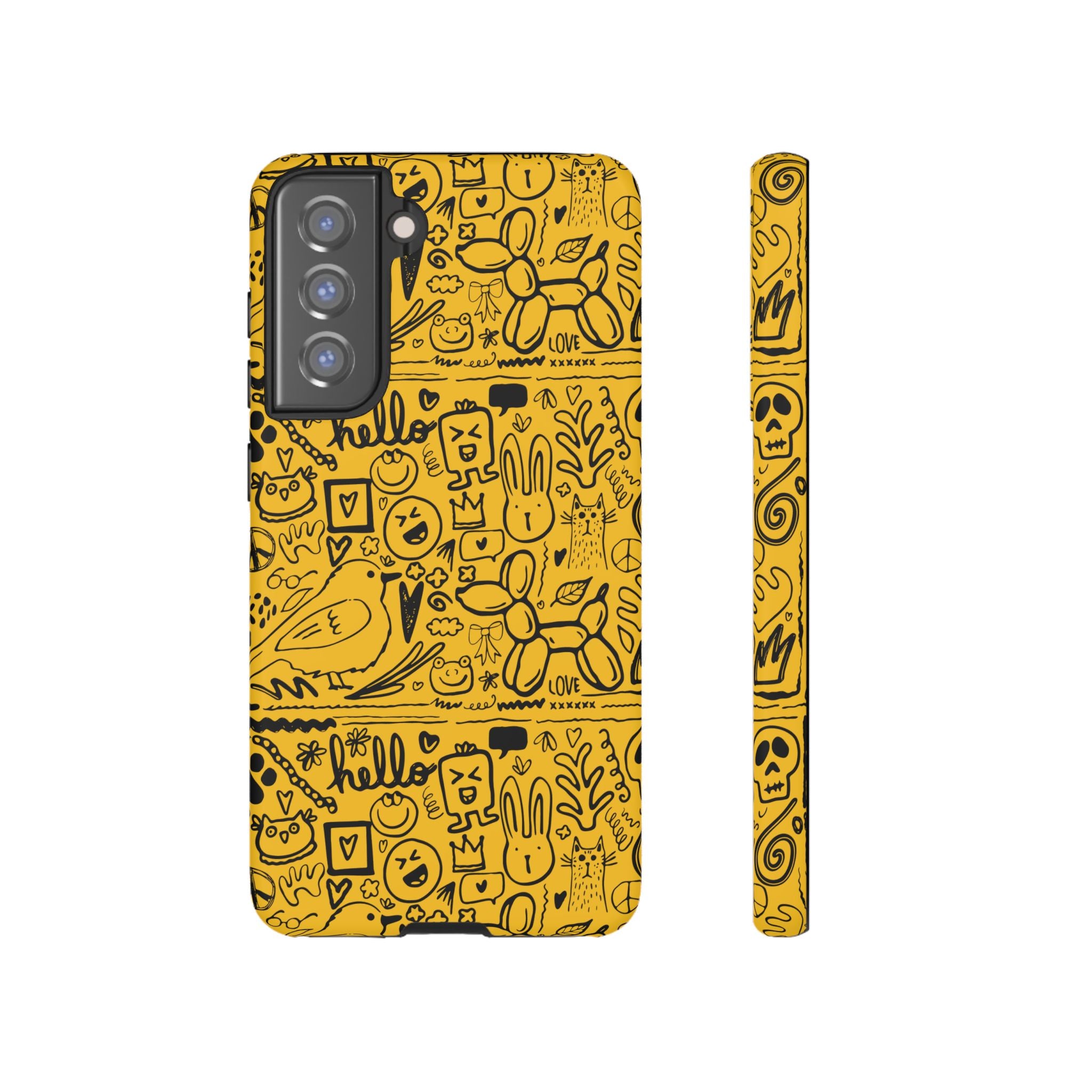 Vibrant Phone Case, Cute Yellow Floral iPhone Cover, Stylish Tough Case, Fun Phone Accessory, Perfect Gift for Teens