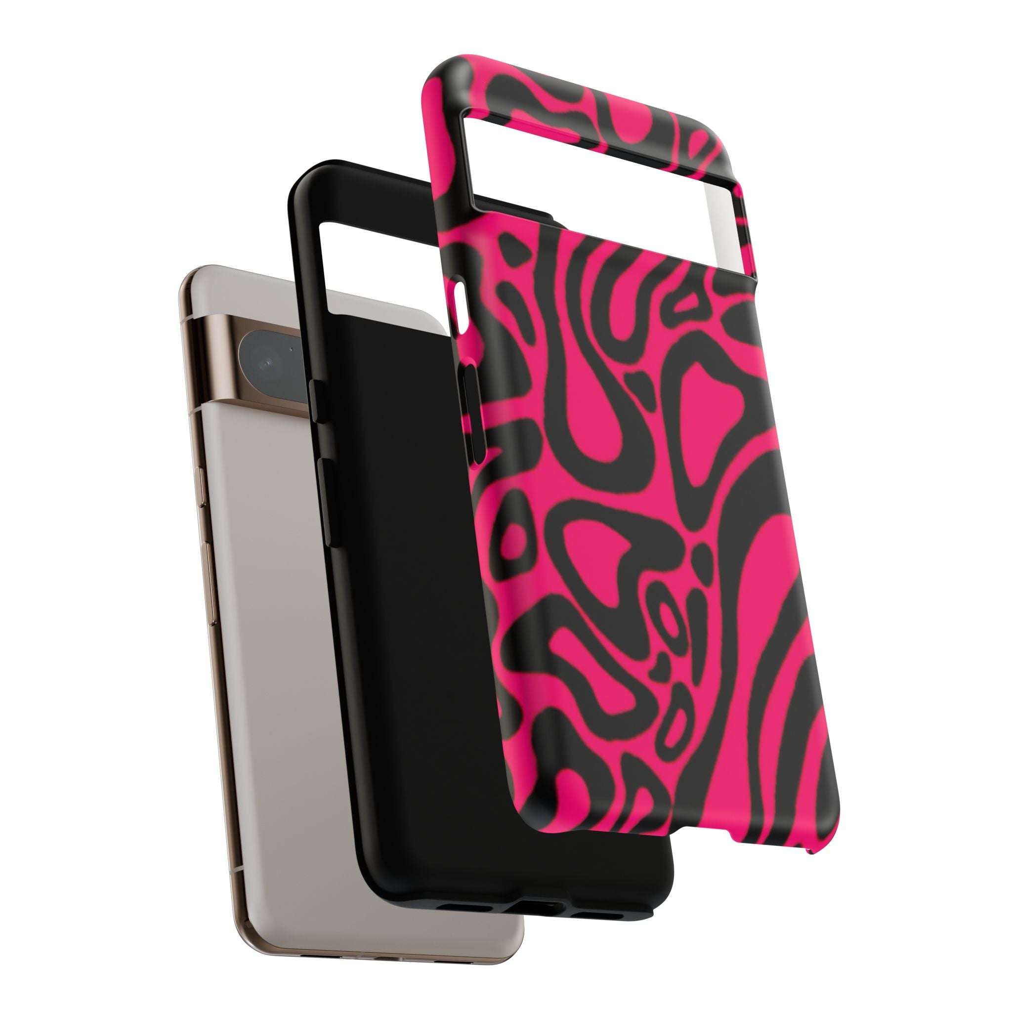 Bold Pink Patterned Phone Case, Stylish Tough Case, Trendy Accessory, Gift for Her, Tech Protection