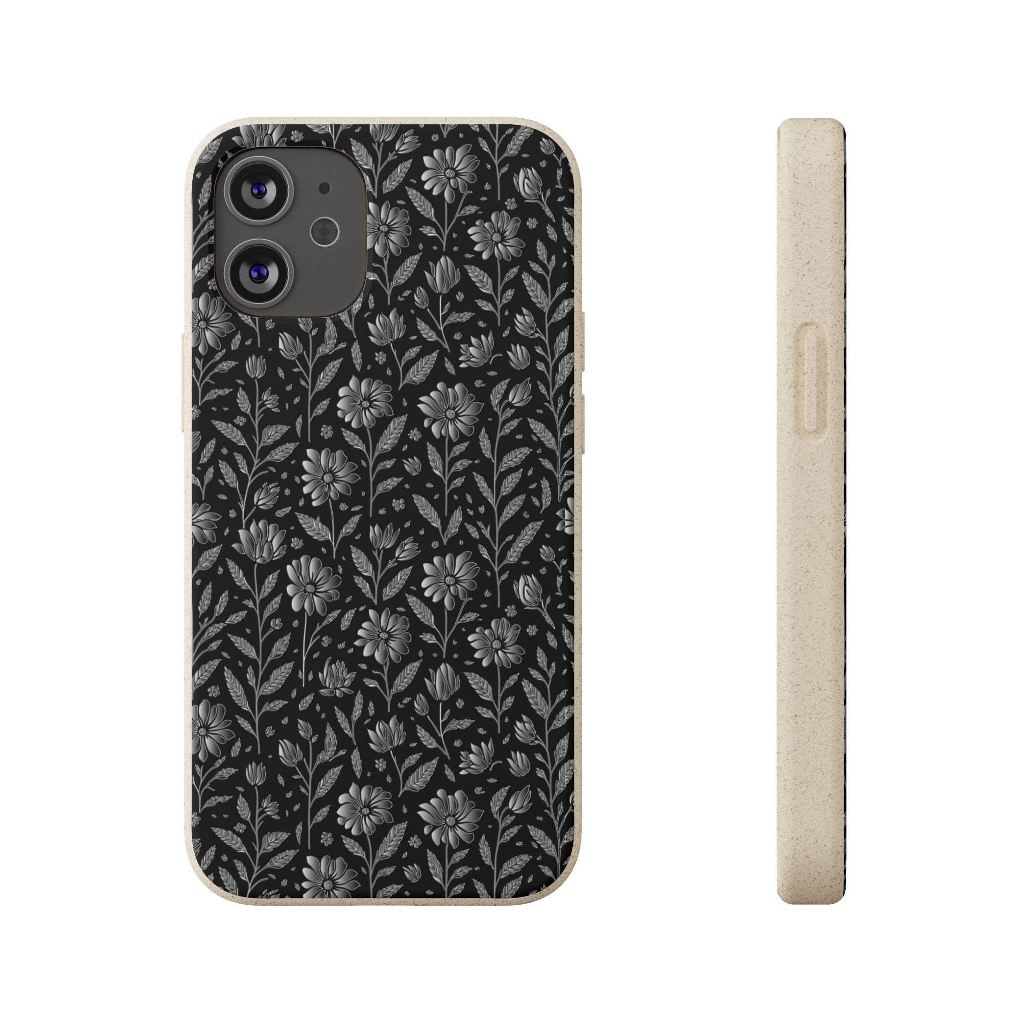 Eco-Friendly Floral Phone Case, Biodegradable iPhone Case, Sustainable Fashion Accessory, Nature Lover Gift, Eco-Conscious Phone Cover