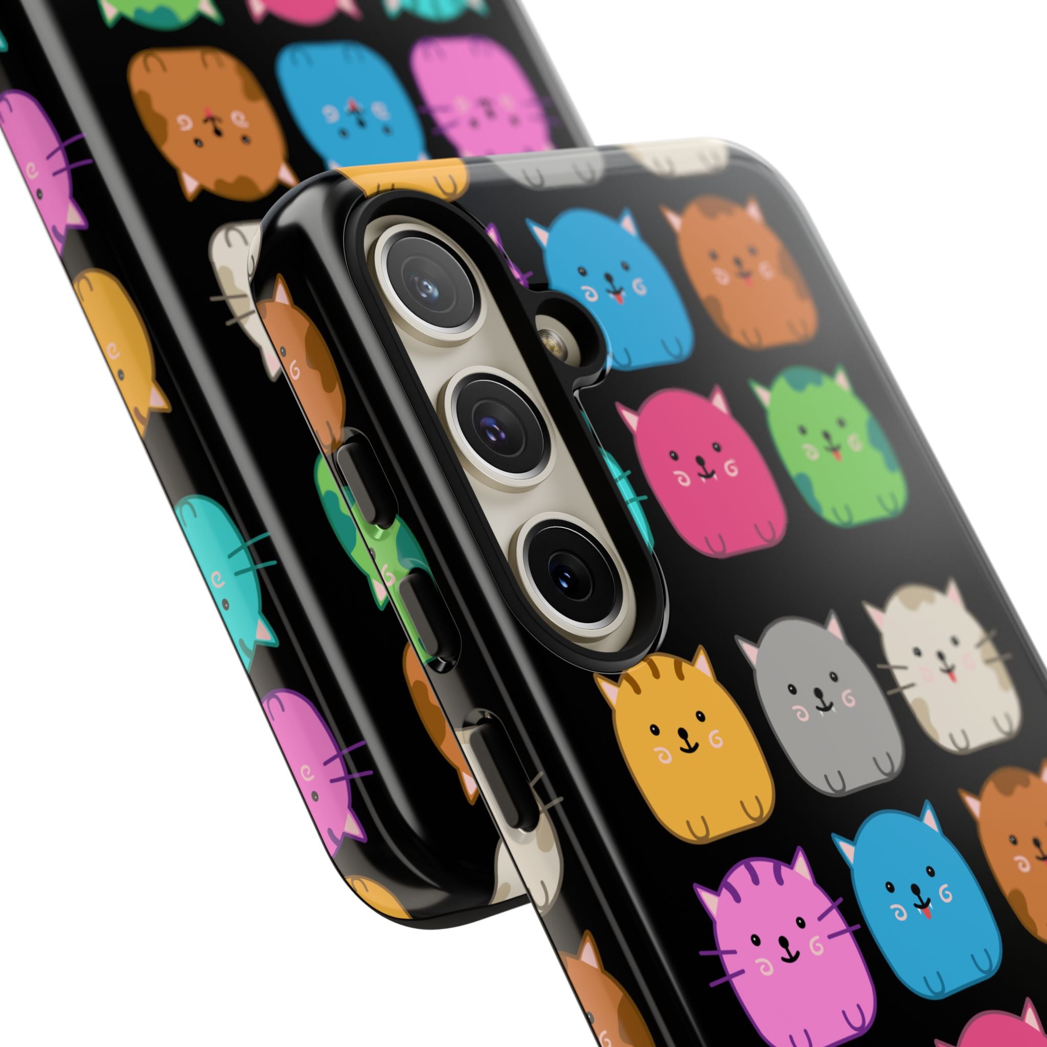 Cute Cat Phone Case, Kawaii Animal Lover Gift, Tough Phone Cover for Kids and Adults, Fun Cat Designs for Birthdays, Pet Lovers