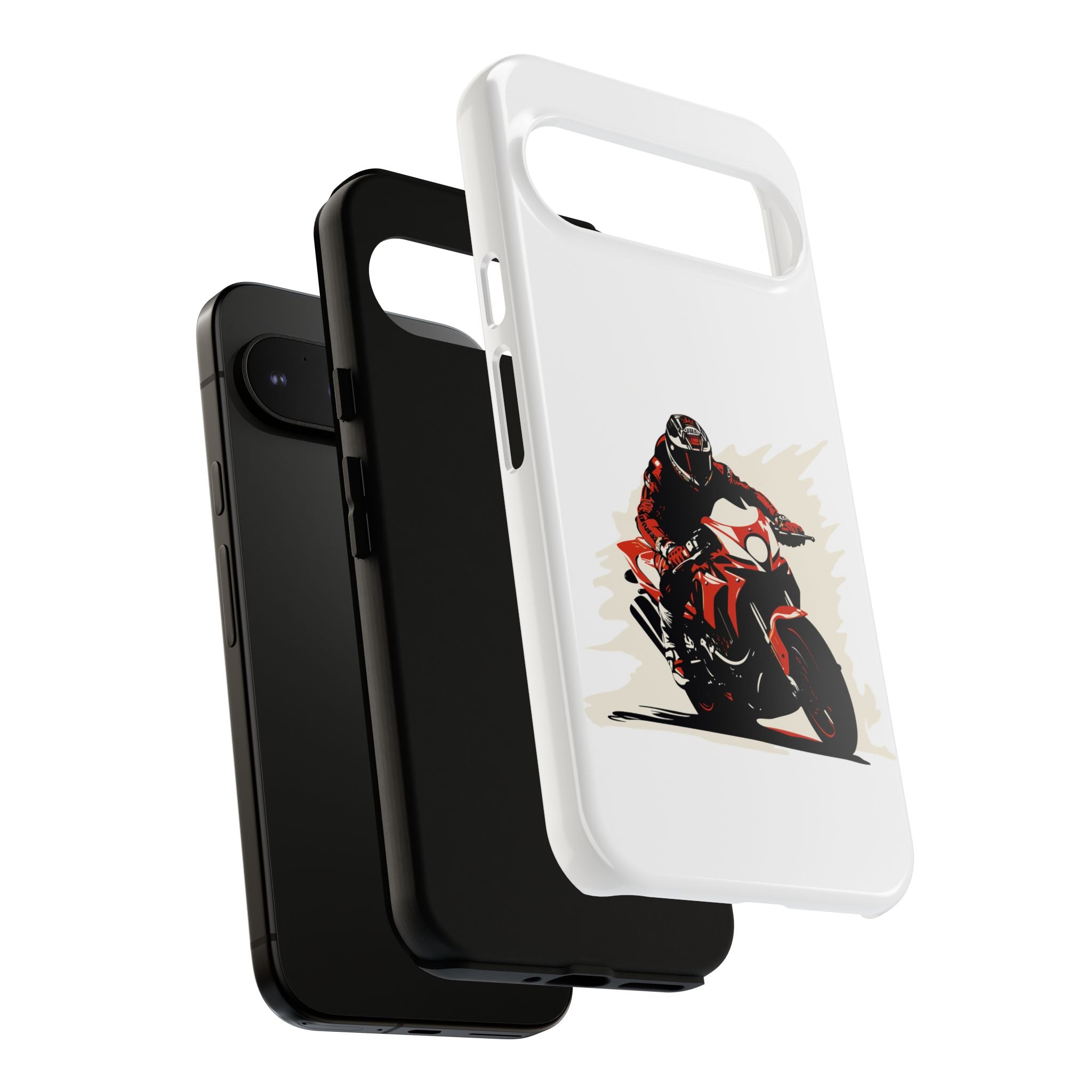Motorcycle Phone Case, Tough Cases for Riders, Biker Accessory, Gifts for Motorcyclists, Red Bike Design
