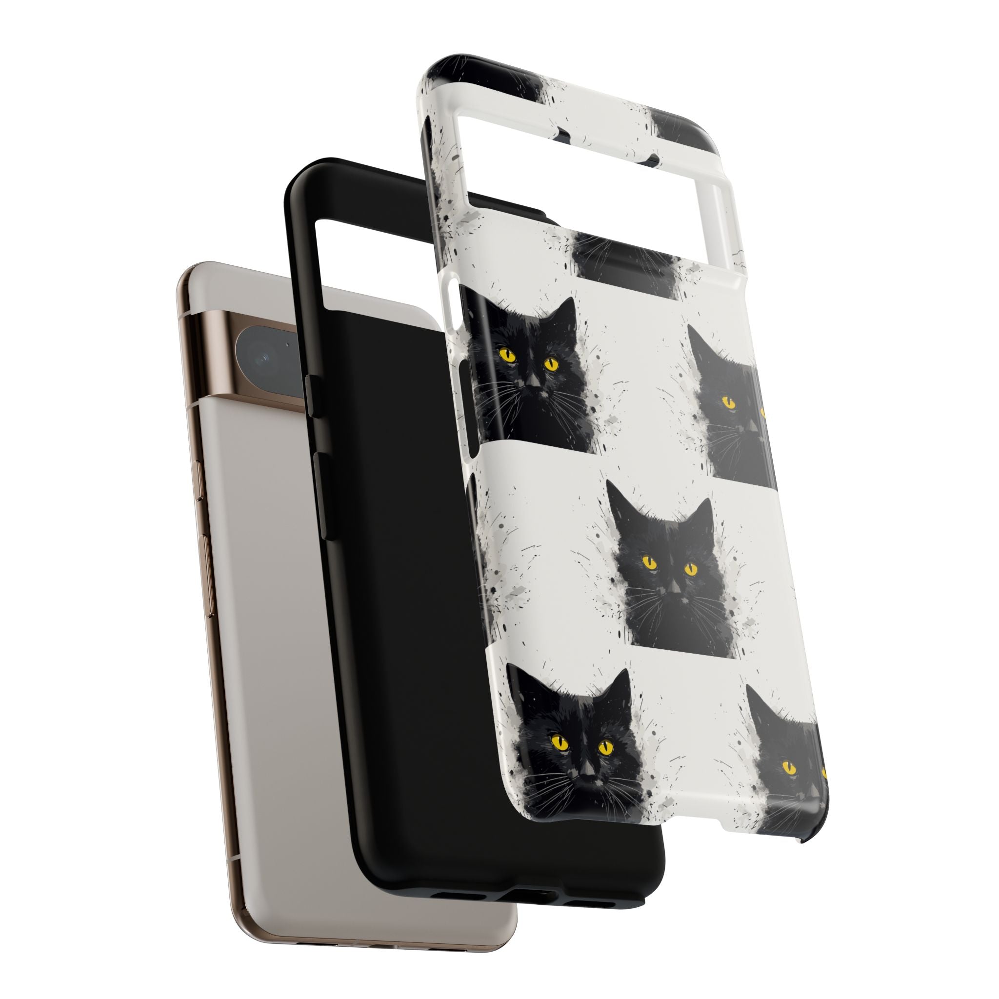 Black Cat Phone Case, Tough Cases, Cat Lover Gift, Unique Design, Halloween, Animal Accessories, Custom Phone Cover