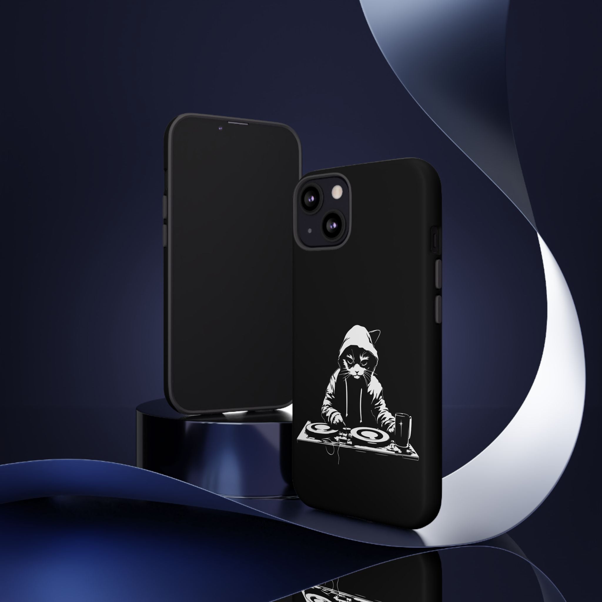 DJ Cat Phone Case, Tough Phone Cover, Pet Lover Gift, Music Enthusiast Accessory, Cute Cat Decor, Unique Case Design