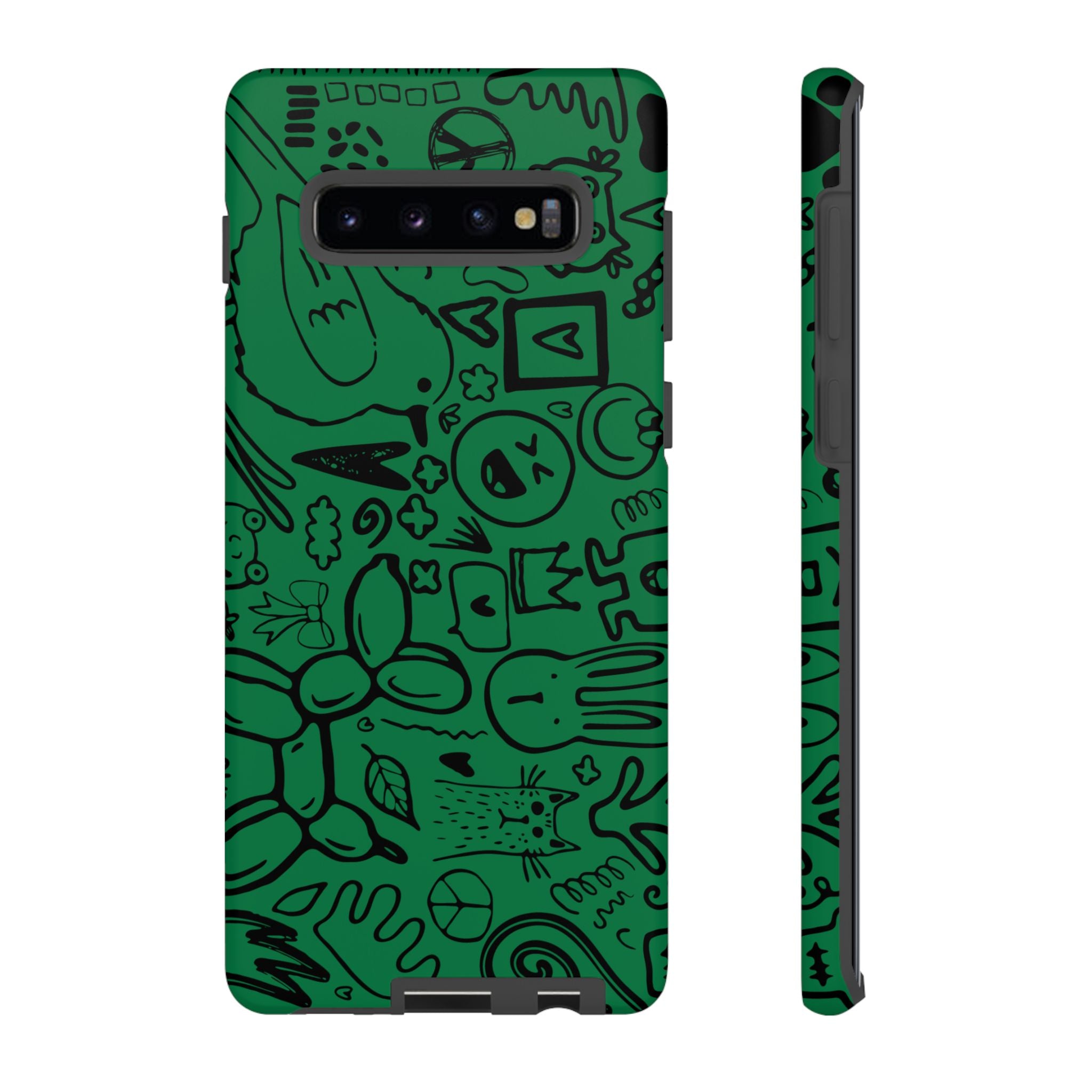 Playful Phone Case, Vibrant Green Tough Case, Quirky Graphic Design, Unique Gift for Kids, Fun Accessories, Christmas, Birthday