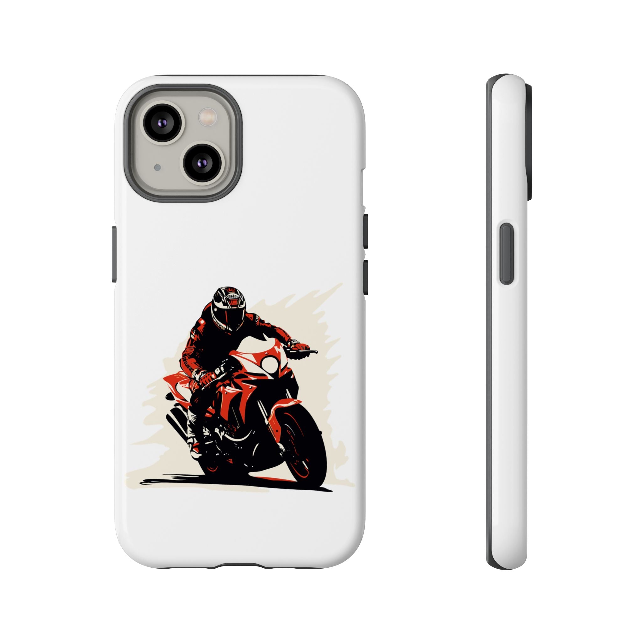 Motorcycle Phone Case, Tough Cases for Riders, Biker Accessory, Gifts for Motorcyclists, Red Bike Design