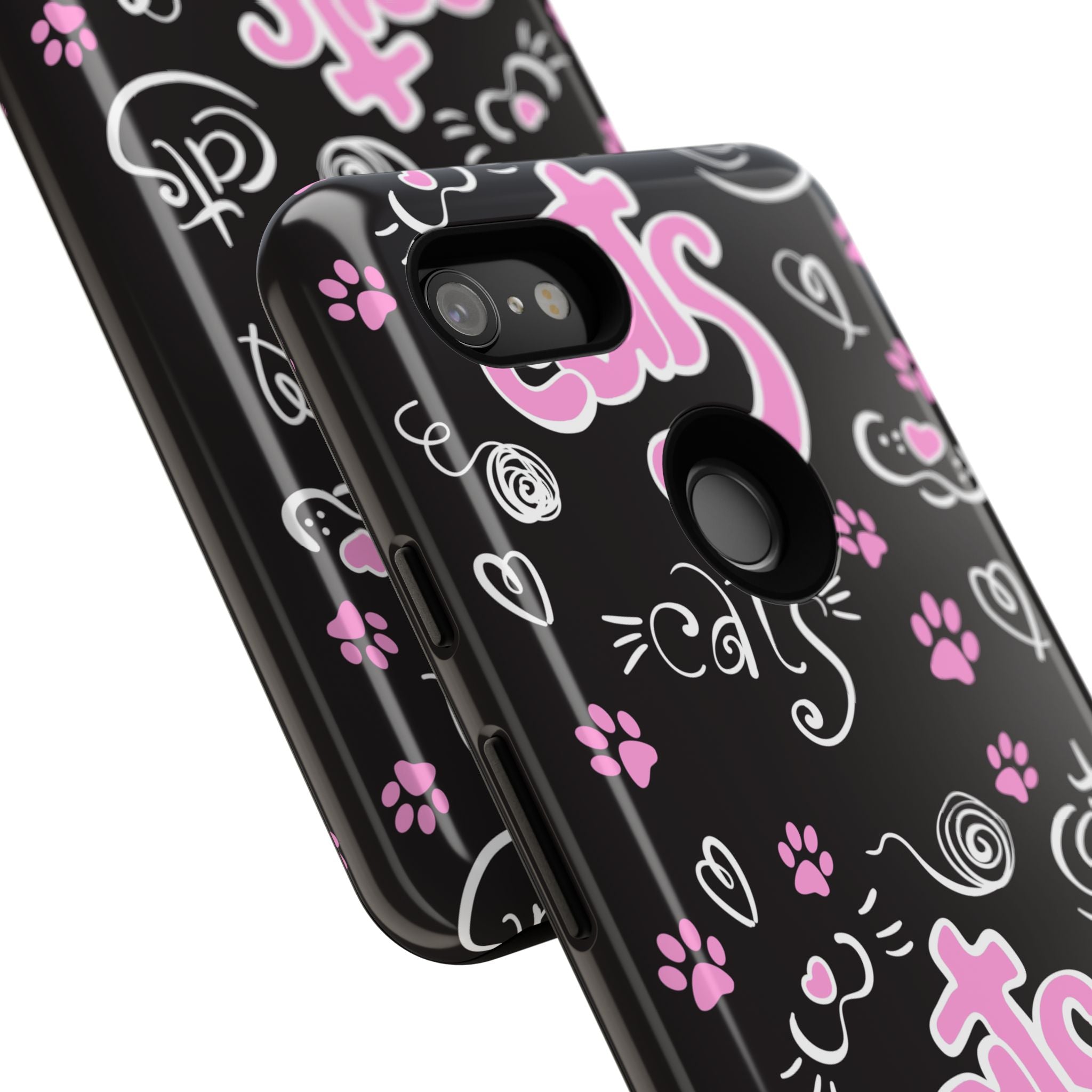 Cute Cat Print Phone Cases, Tough Cases for Cat Lovers, Pet Phone Cover, Gift for Cat Moms, Stylish Phone Accessories