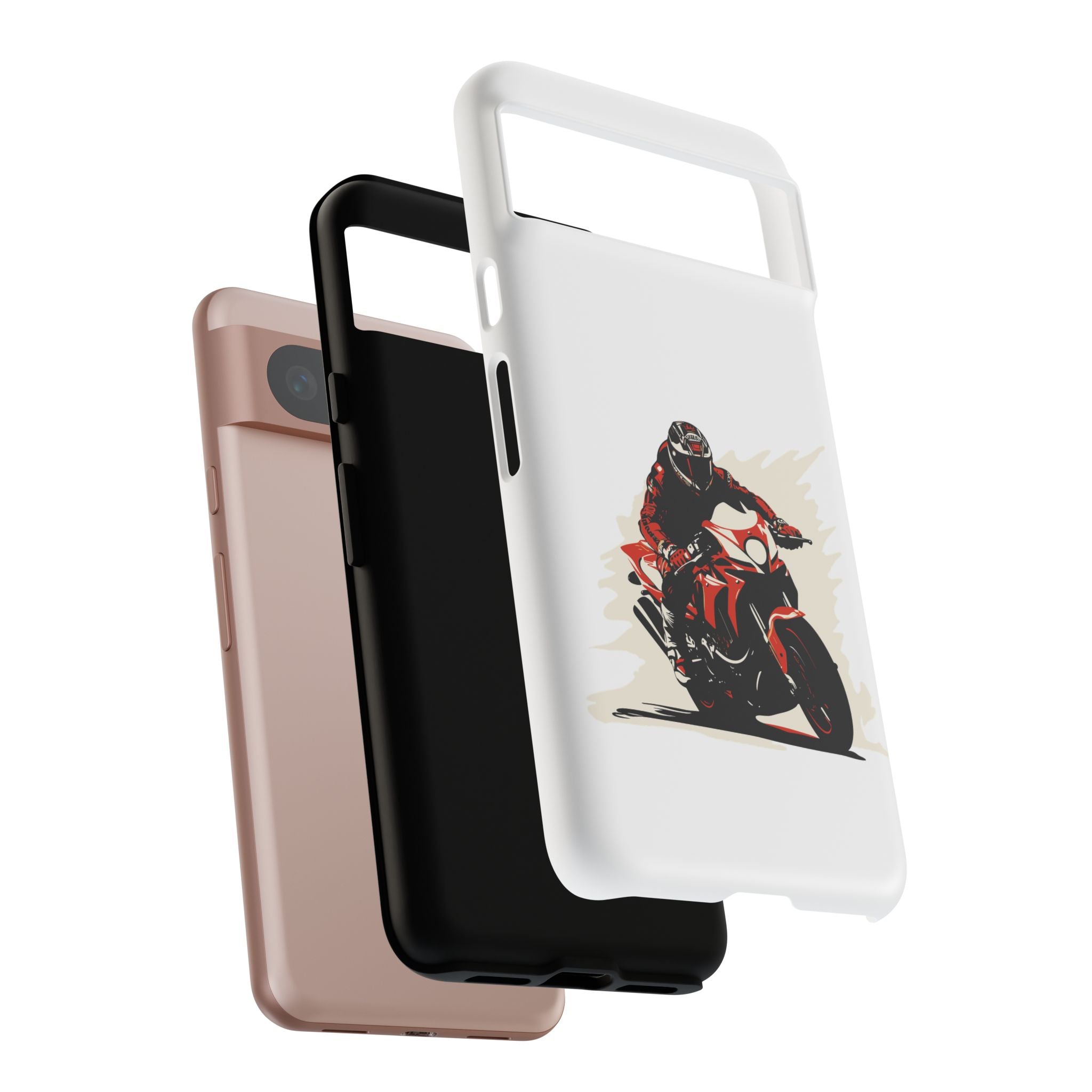 Motorcycle Phone Case, Tough Cases for Riders, Biker Accessory, Gifts for Motorcyclists, Red Bike Design