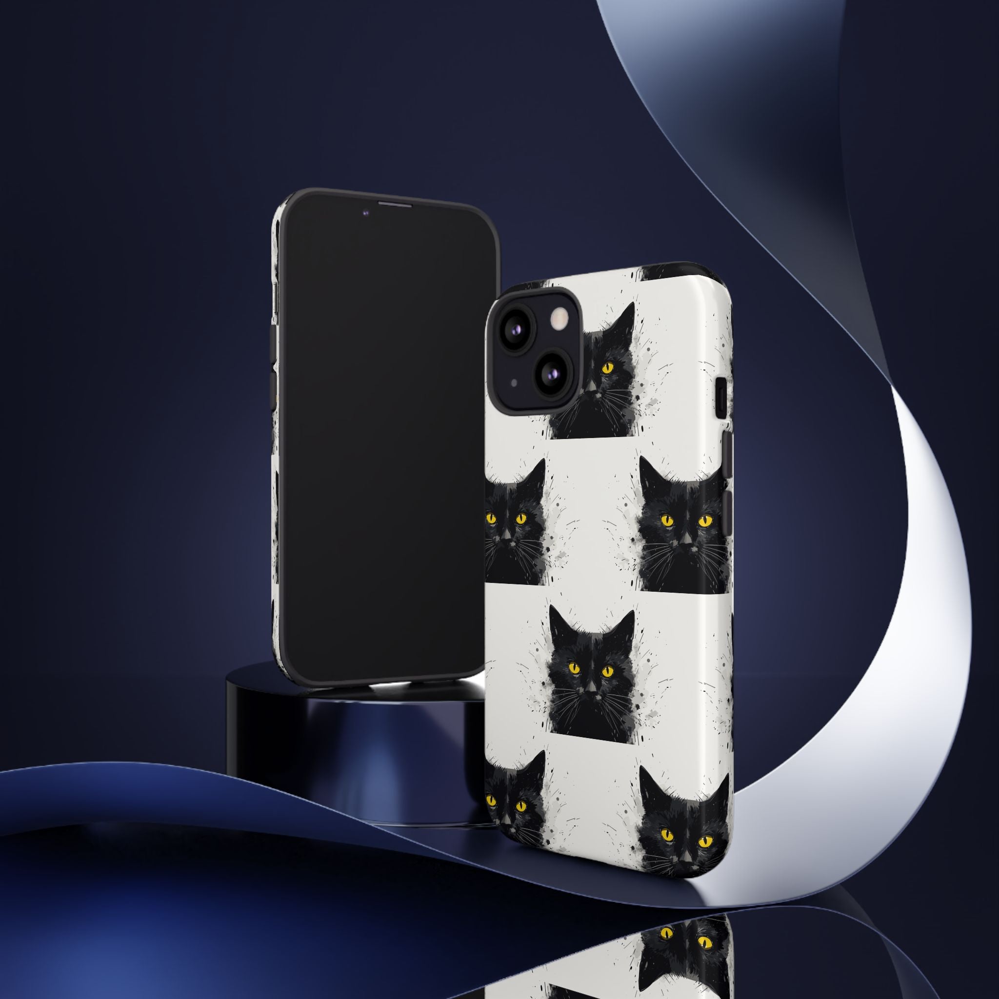 Black Cat Phone Case, Tough Cases, Cat Lover Gift, Unique Design, Halloween, Animal Accessories, Custom Phone Cover