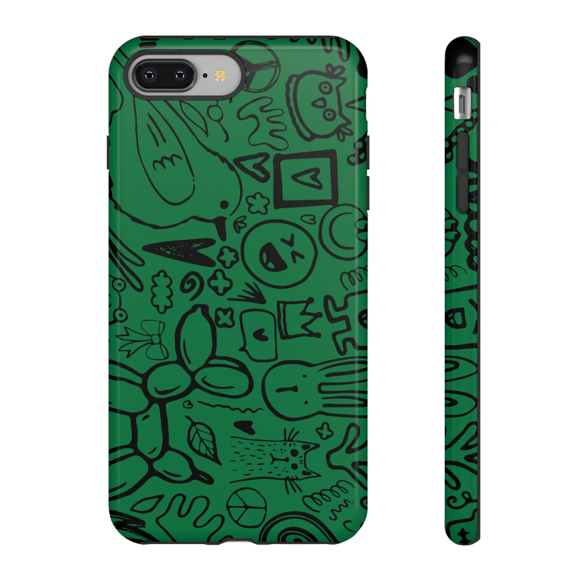 Playful Phone Case, Vibrant Green Tough Case, Quirky Graphic Design, Unique Gift for Kids, Fun Accessories, Christmas, Birthday