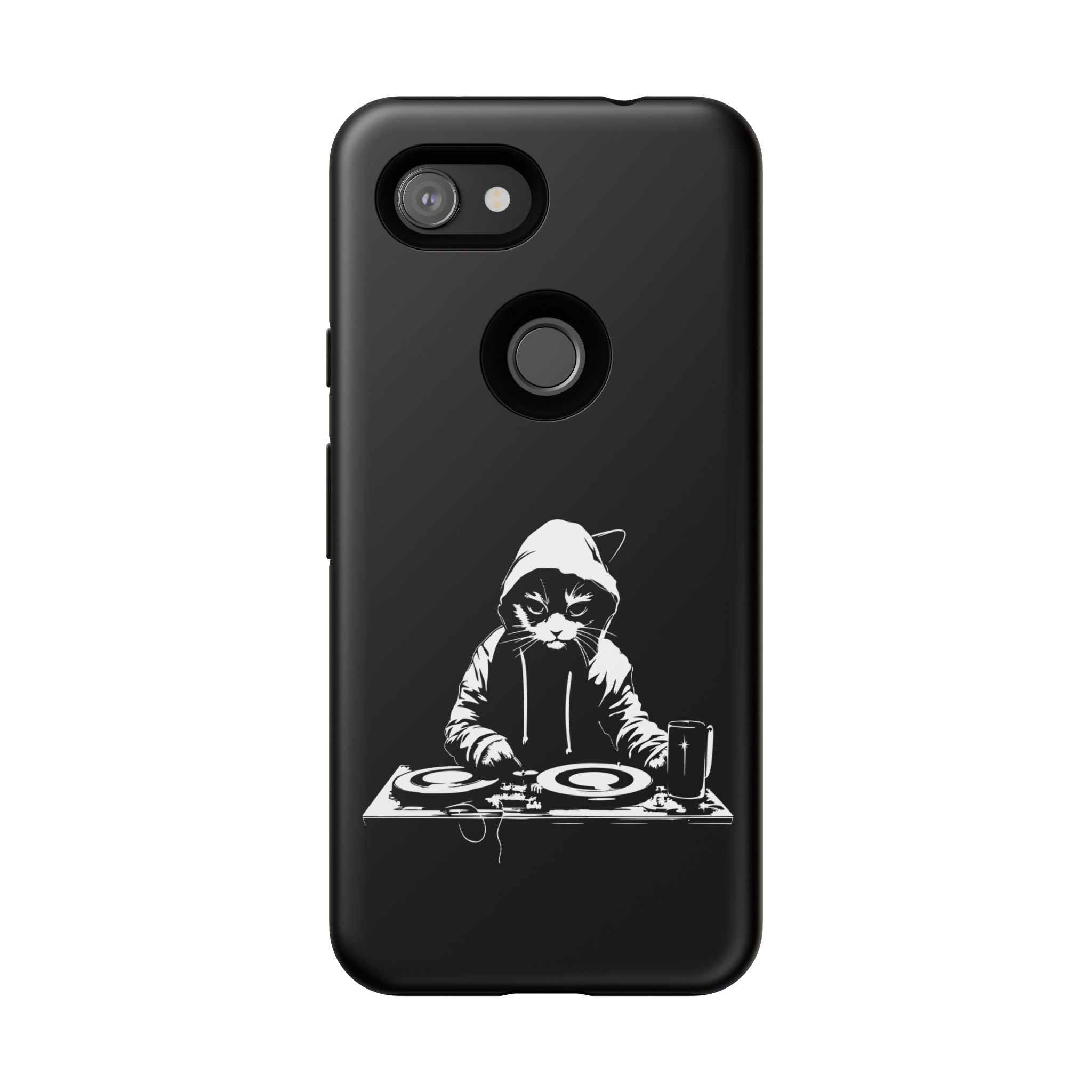 DJ Cat Phone Case, Tough Phone Cover, Pet Lover Gift, Music Enthusiast Accessory, Cute Cat Decor, Unique Case Design