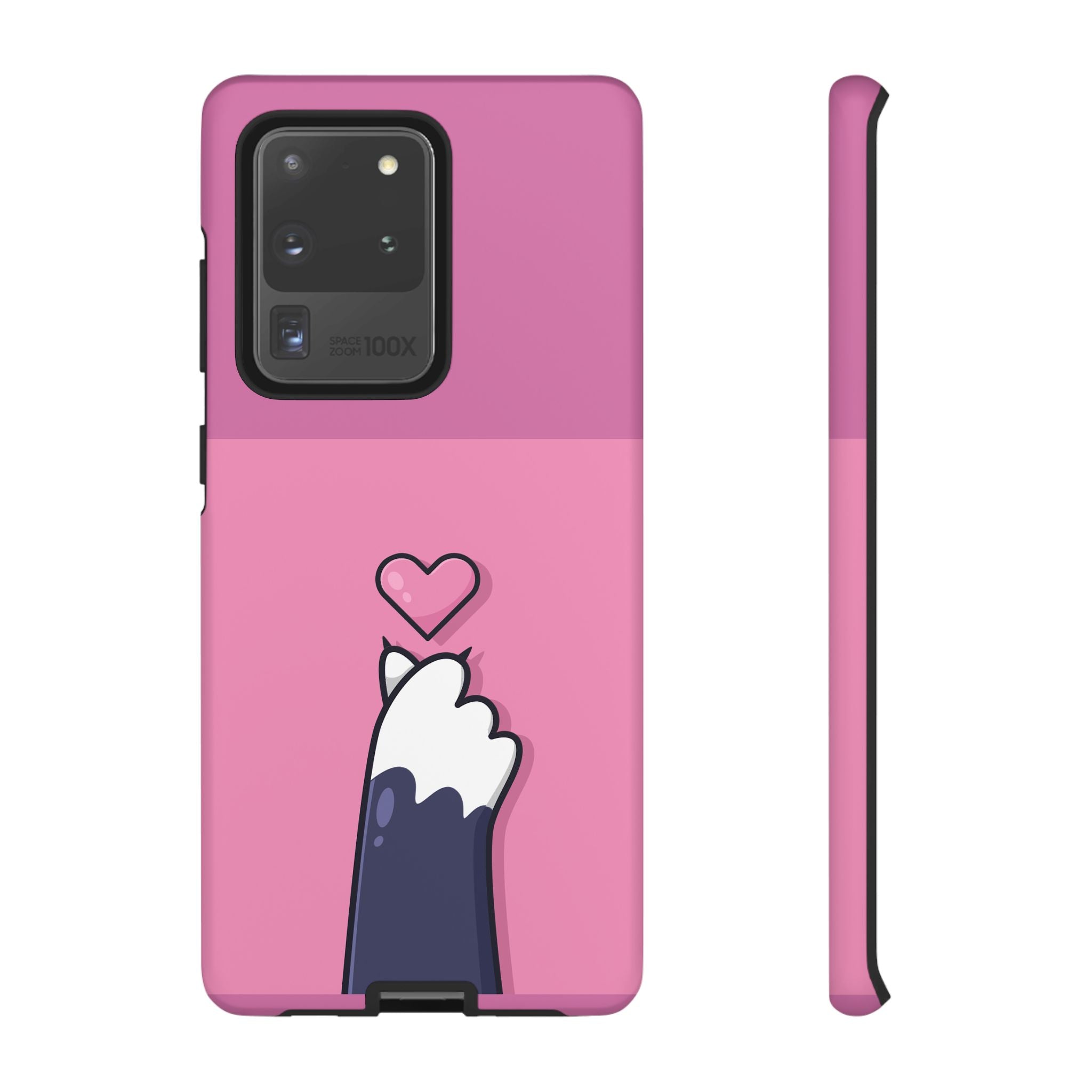 Cute Cat Paw Phone Case, Playful Pet Lover Gift, Animal Print Phone Cover, Heart Design Case, Fun Feminine Case, Kawaii Style