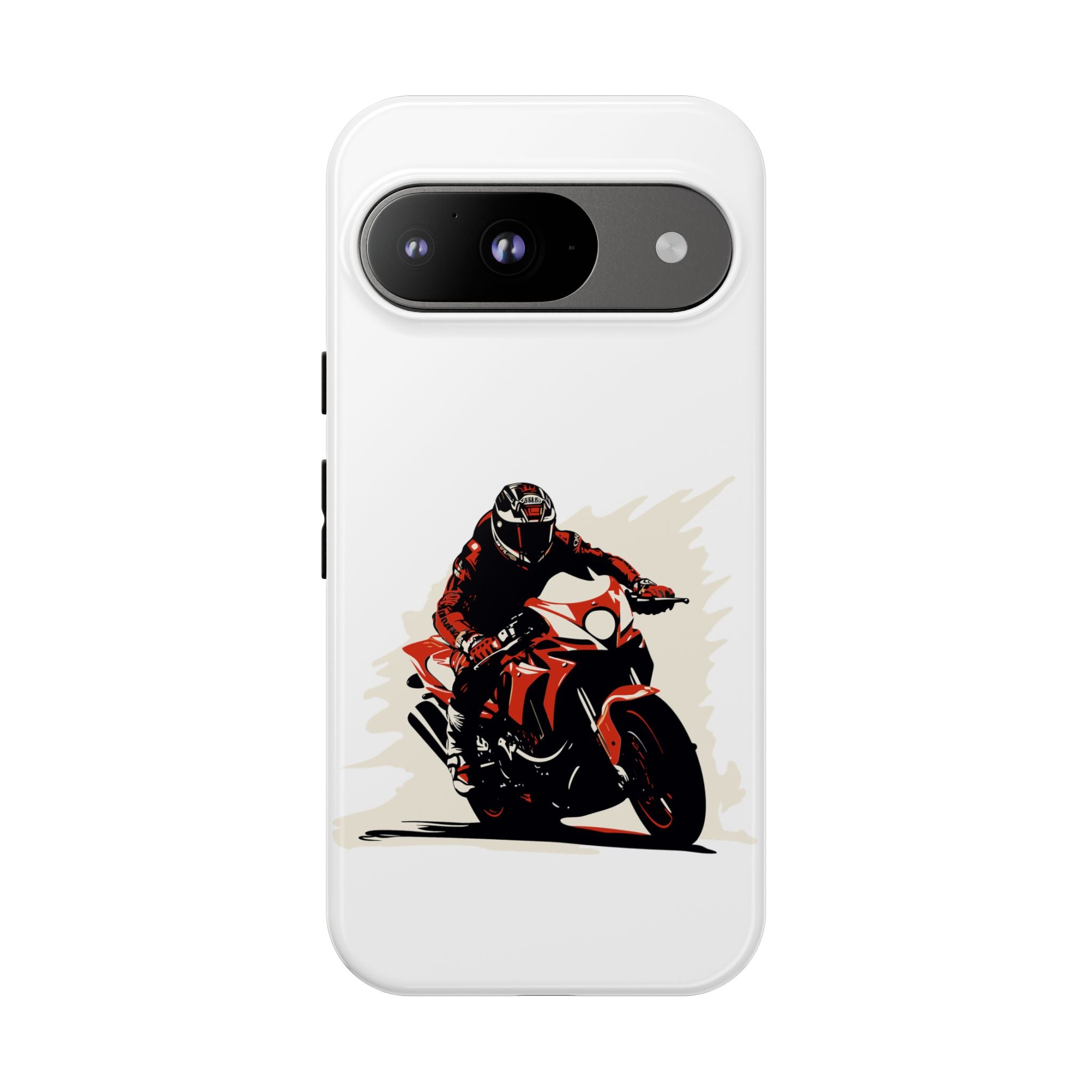 Motorcycle Phone Case, Tough Cases for Riders, Biker Accessory, Gifts for Motorcyclists, Red Bike Design