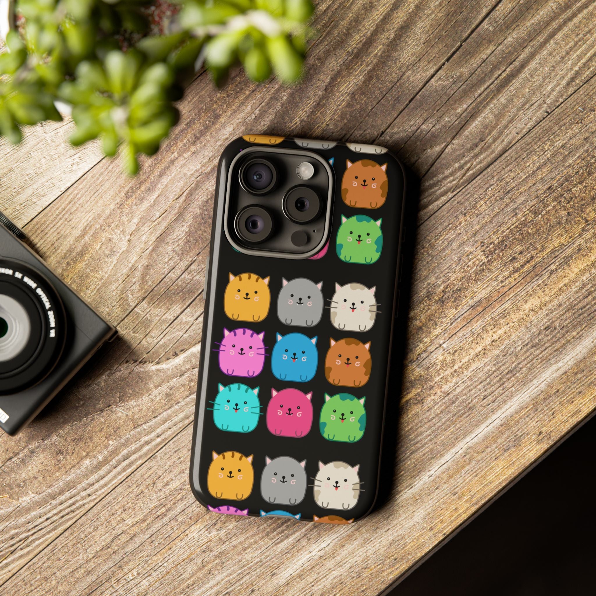 Cute Cat Phone Case, Kawaii Animal Lover Gift, Tough Phone Cover for Kids and Adults, Fun Cat Designs for Birthdays, Pet Lovers