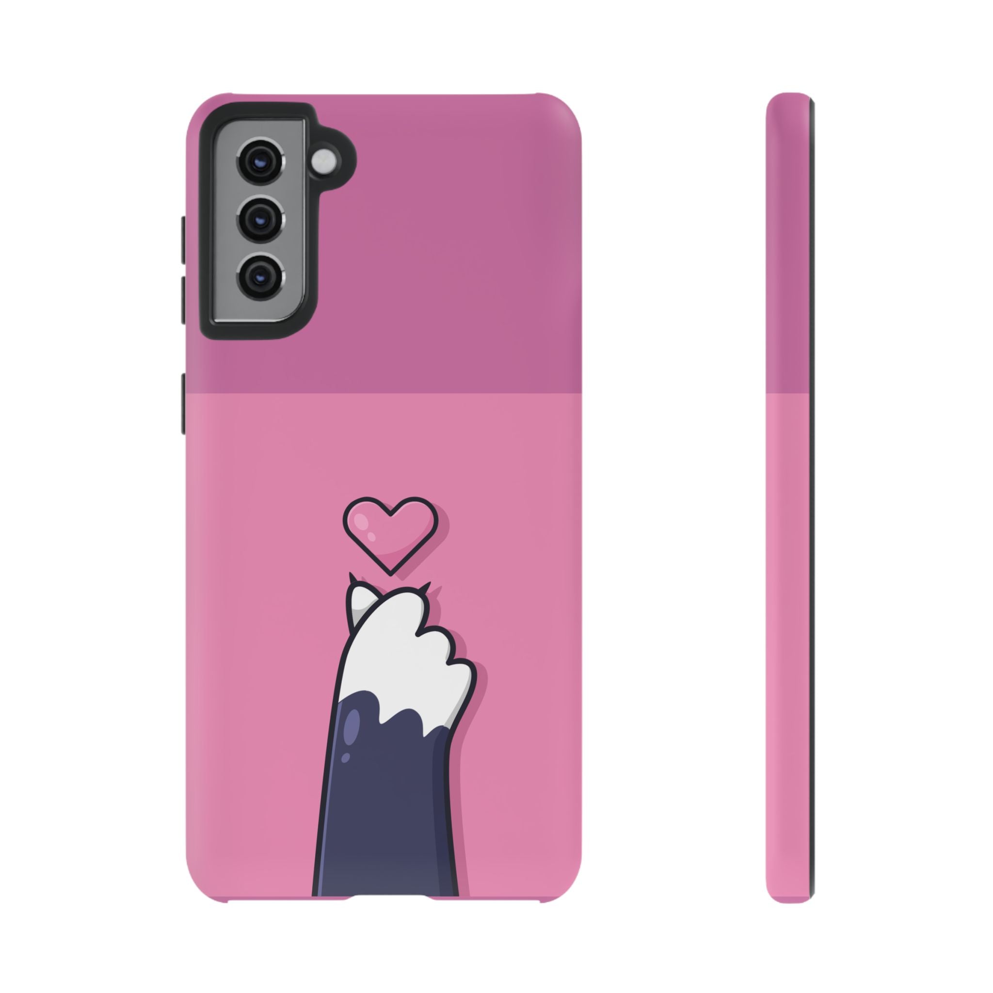 Cute Cat Paw Phone Case, Playful Pet Lover Gift, Animal Print Phone Cover, Heart Design Case, Fun Feminine Case, Kawaii Style