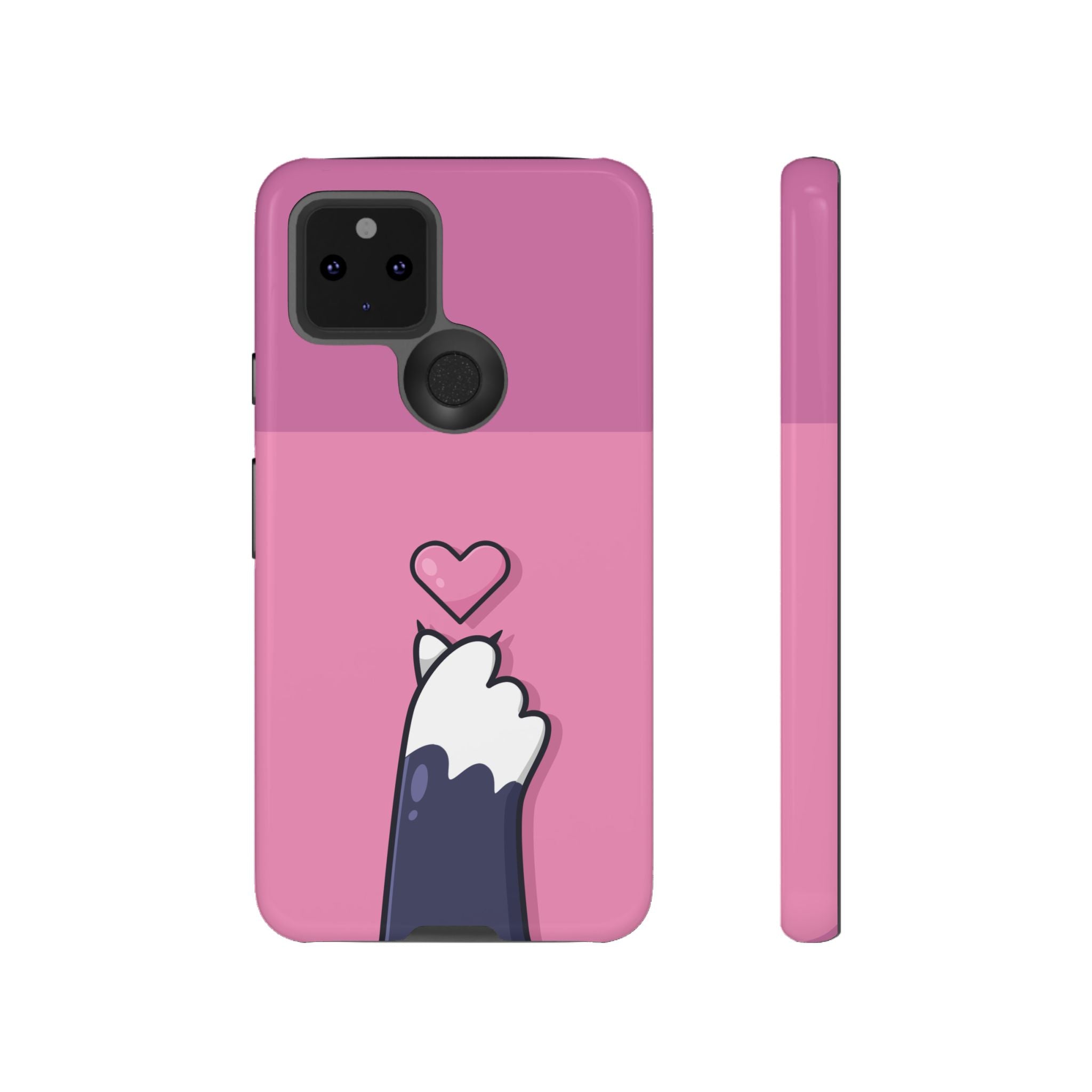 Cute Cat Paw Phone Case, Playful Pet Lover Gift, Animal Print Phone Cover, Heart Design Case, Fun Feminine Case, Kawaii Style