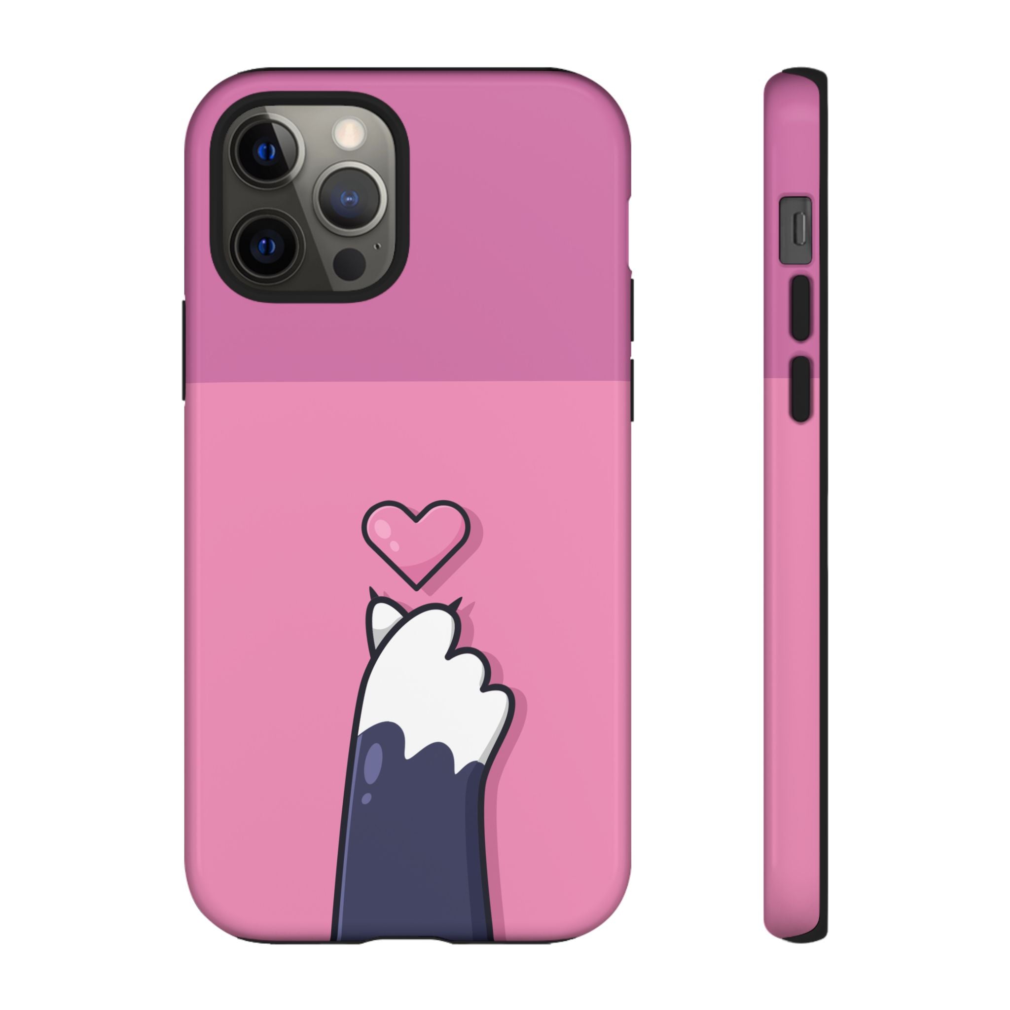 Cute Cat Paw Phone Case, Playful Pet Lover Gift, Animal Print Phone Cover, Heart Design Case, Fun Feminine Case, Kawaii Style