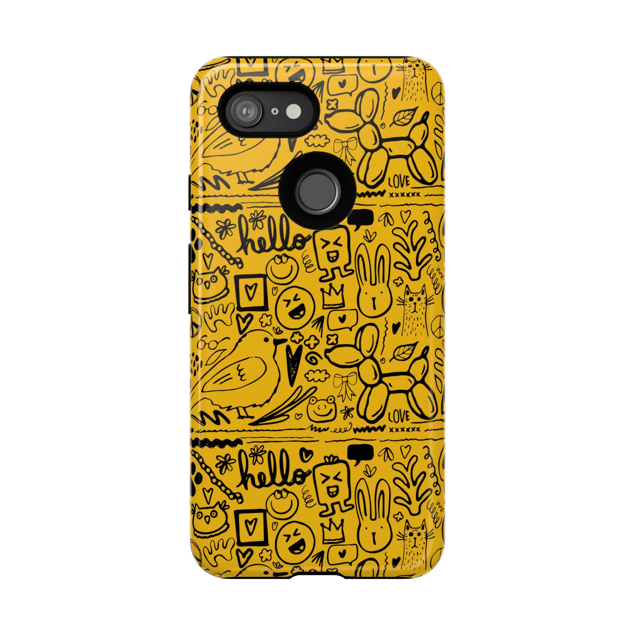 Vibrant Phone Case, Cute Yellow Floral iPhone Cover, Stylish Tough Case, Fun Phone Accessory, Perfect Gift for Teens