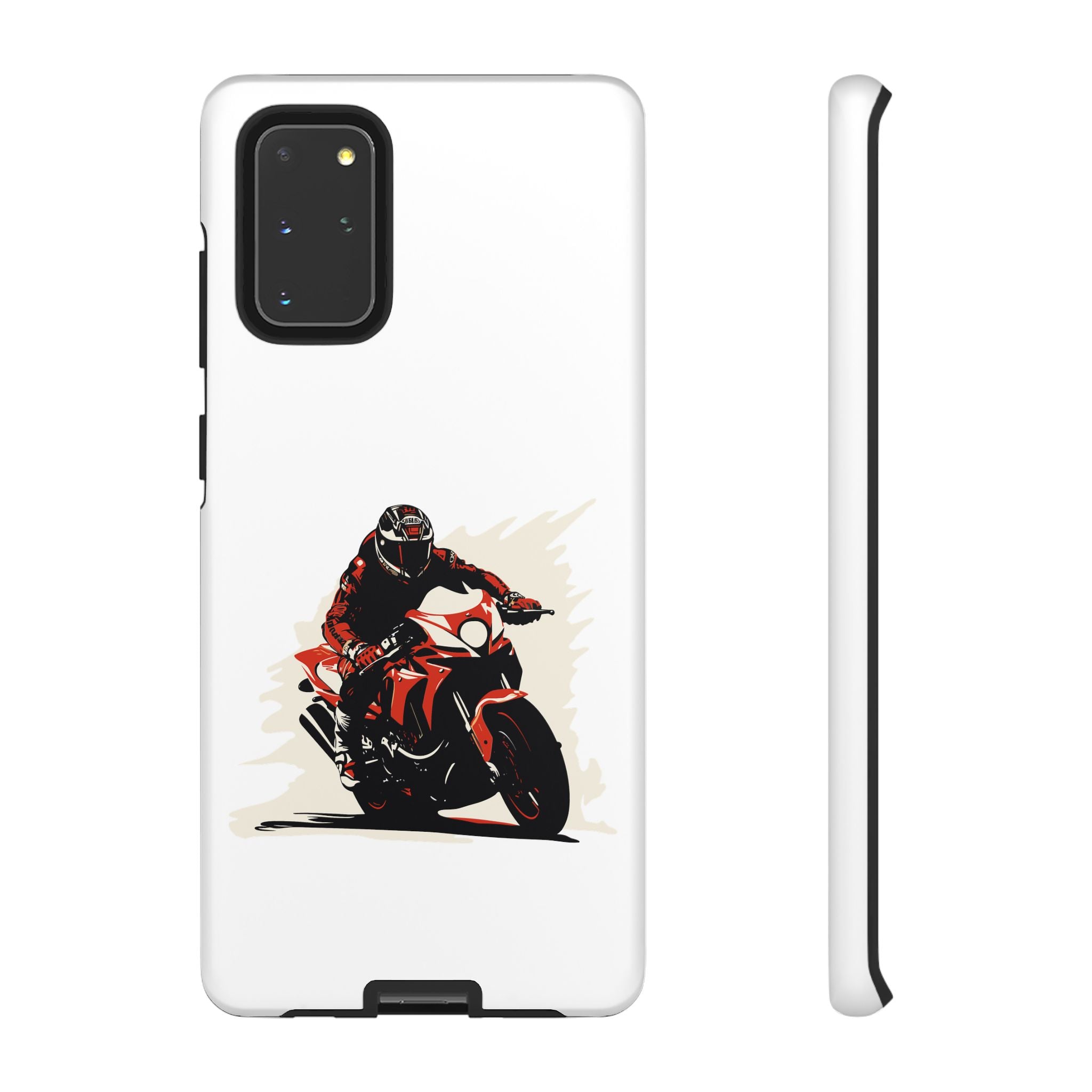 Motorcycle Phone Case, Tough Cases for Riders, Biker Accessory, Gifts for Motorcyclists, Red Bike Design