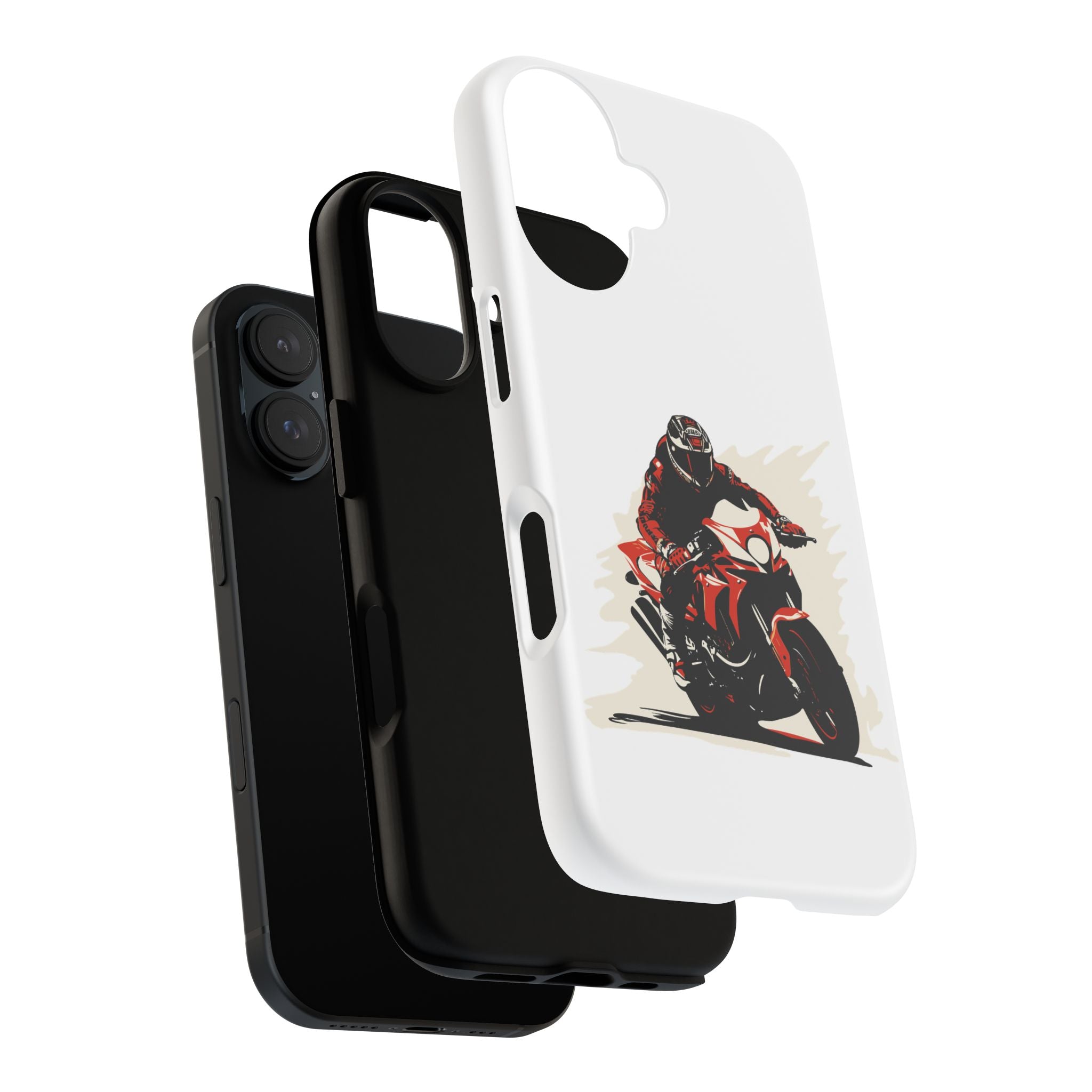 Motorcycle Phone Case, Tough Cases for Riders, Biker Accessory, Gifts for Motorcyclists, Red Bike Design