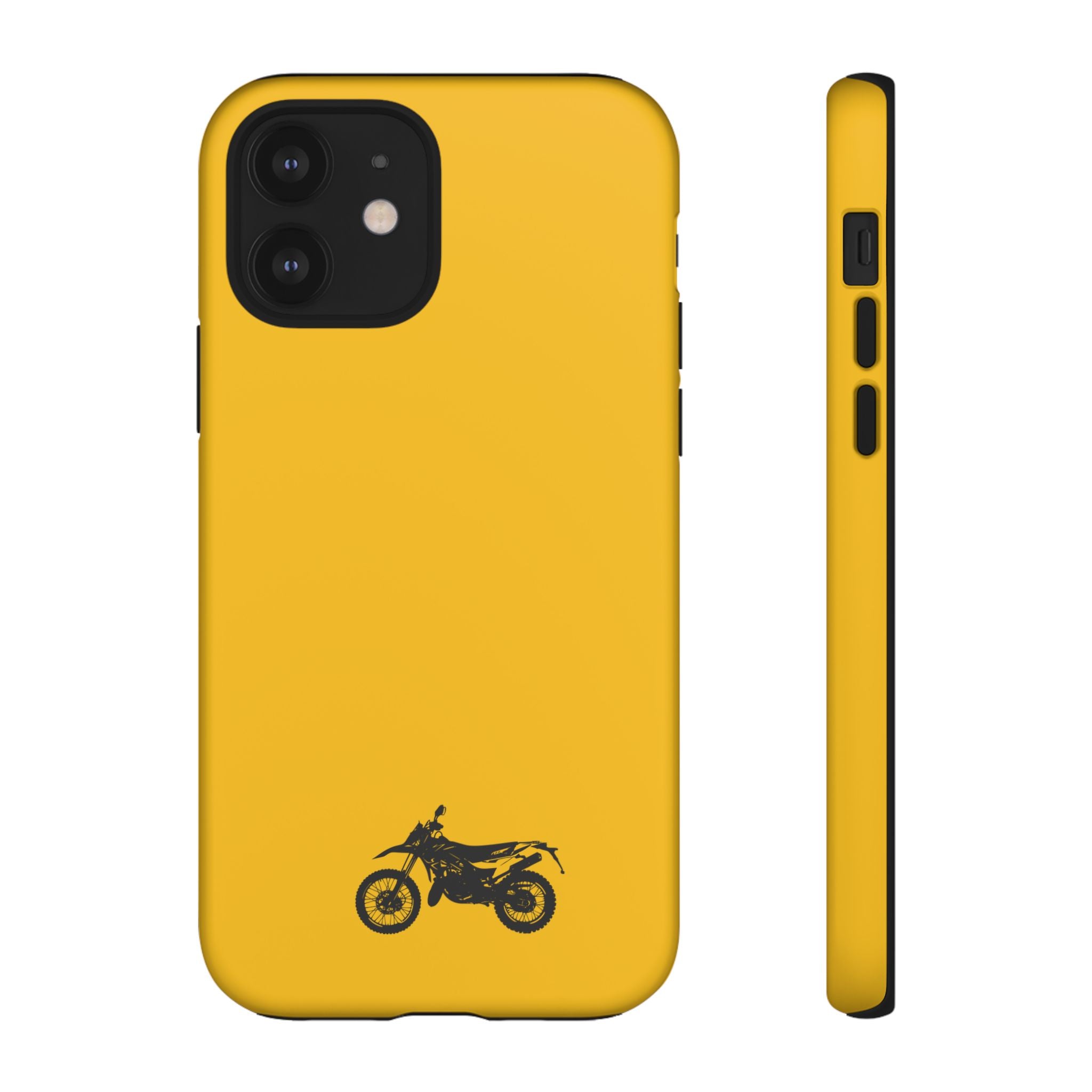 Motorcycle Phone Case, Tough Phone Cover, Gift for Bikers, Durable Tech Accessory, Yellow Motorcycle Design
