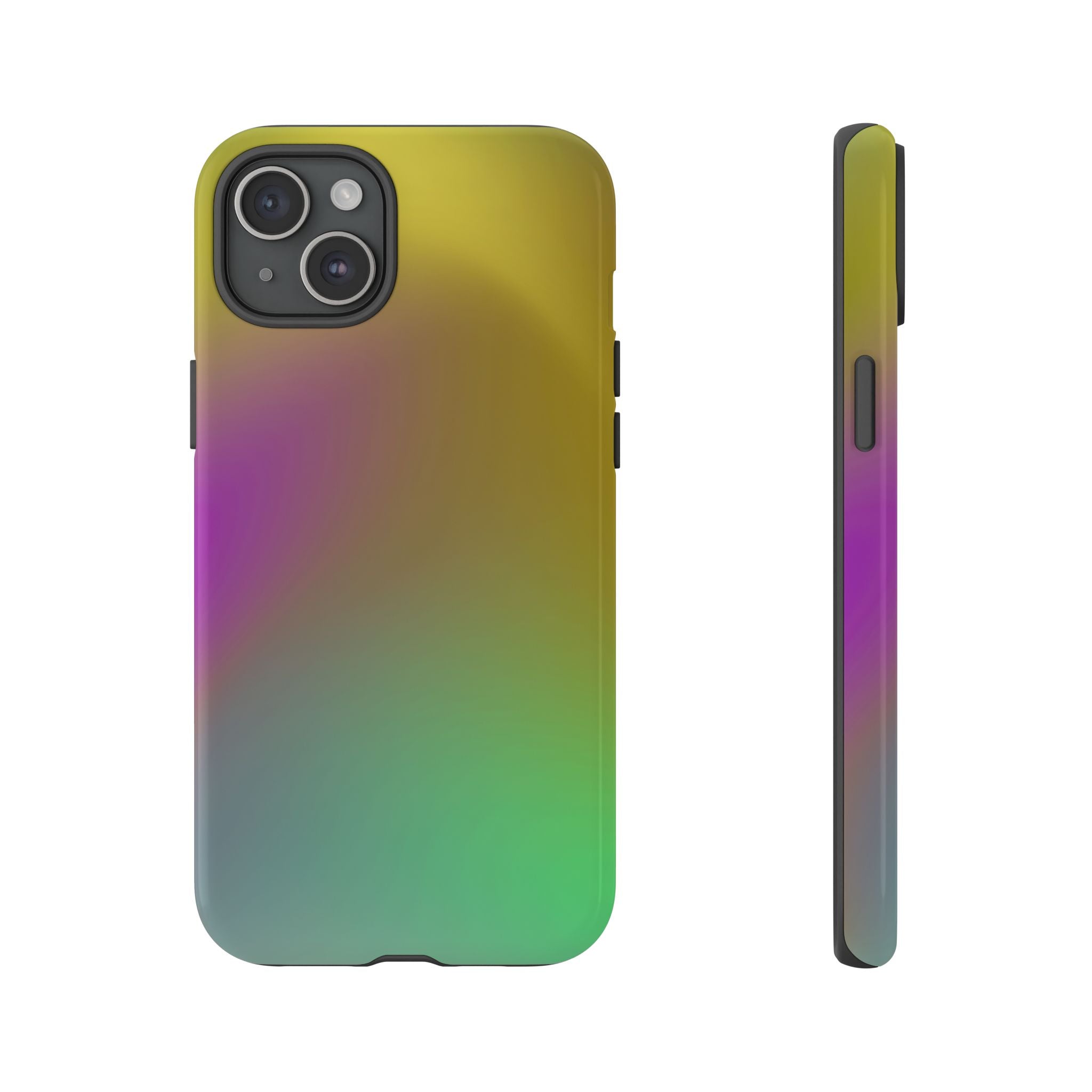Vibrant Phone Case, Tough Cases, Colorful Phone Cover, Durable Mobile Case, Yellow Green Gradient Design