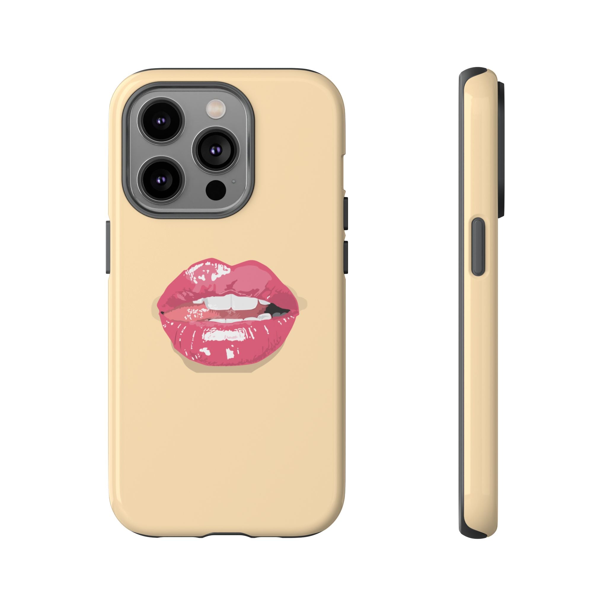 Stylish Phone Case with Lip Print, Trendy Mobile Cover, Fashion Accessory, Gift for Her, Cute Cell Phone Case