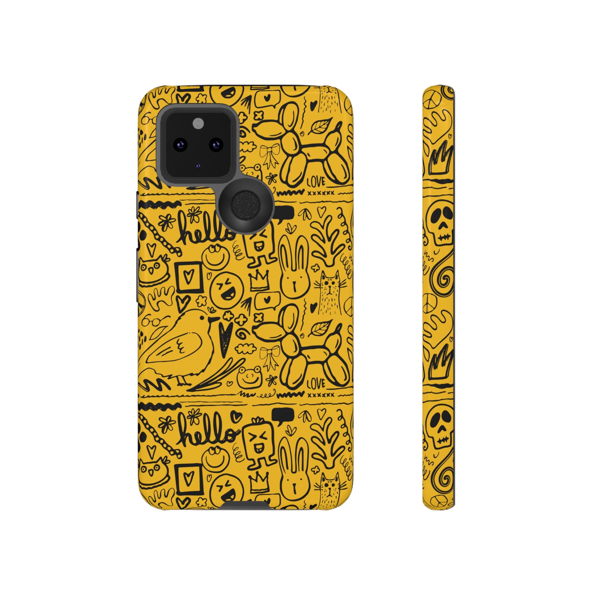 Vibrant Phone Case, Cute Yellow Floral iPhone Cover, Stylish Tough Case, Fun Phone Accessory, Perfect Gift for Teens