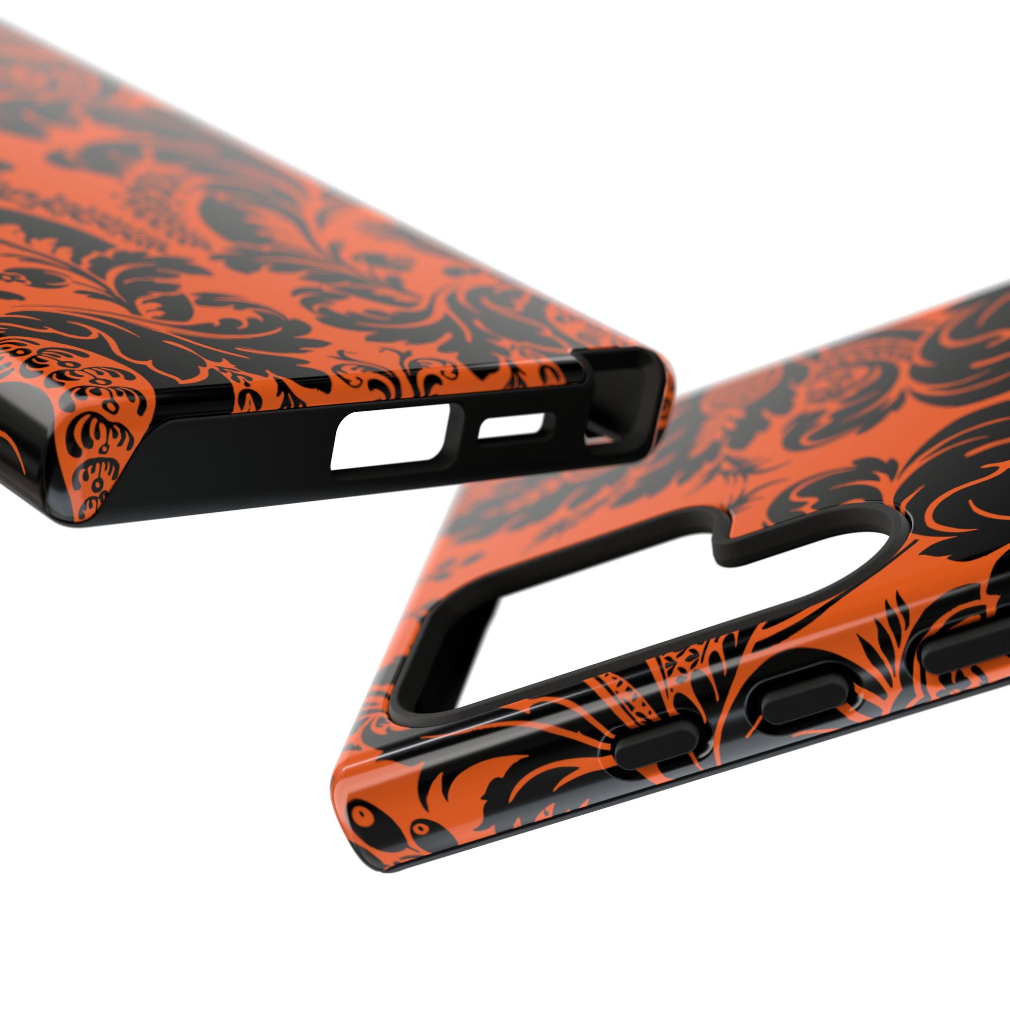 Elegant Phone Case with Orange Floral Design | Tough Cases, Smartphone Cover, Gift for Her, Floral Patterns, Stylish Accessories