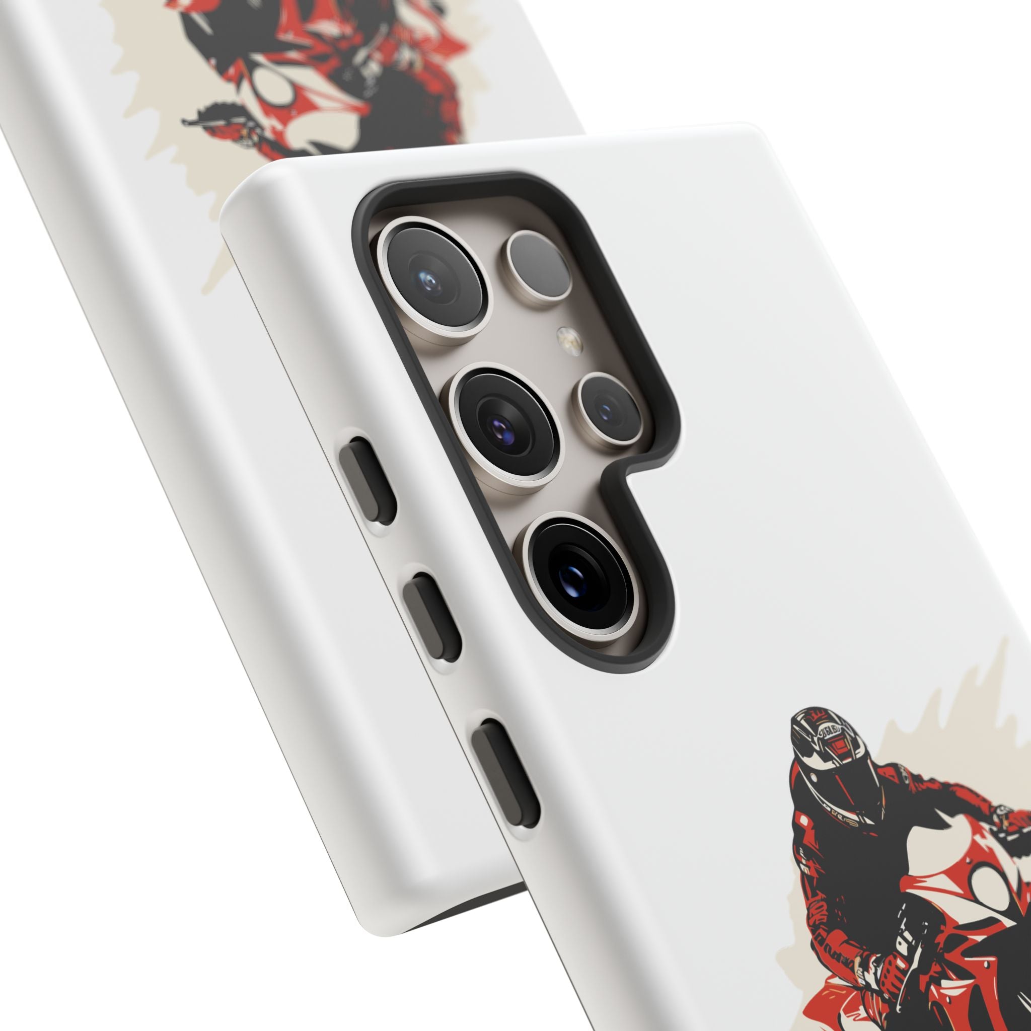 Motorcycle Phone Case, Tough Cases for Riders, Biker Accessory, Gifts for Motorcyclists, Red Bike Design
