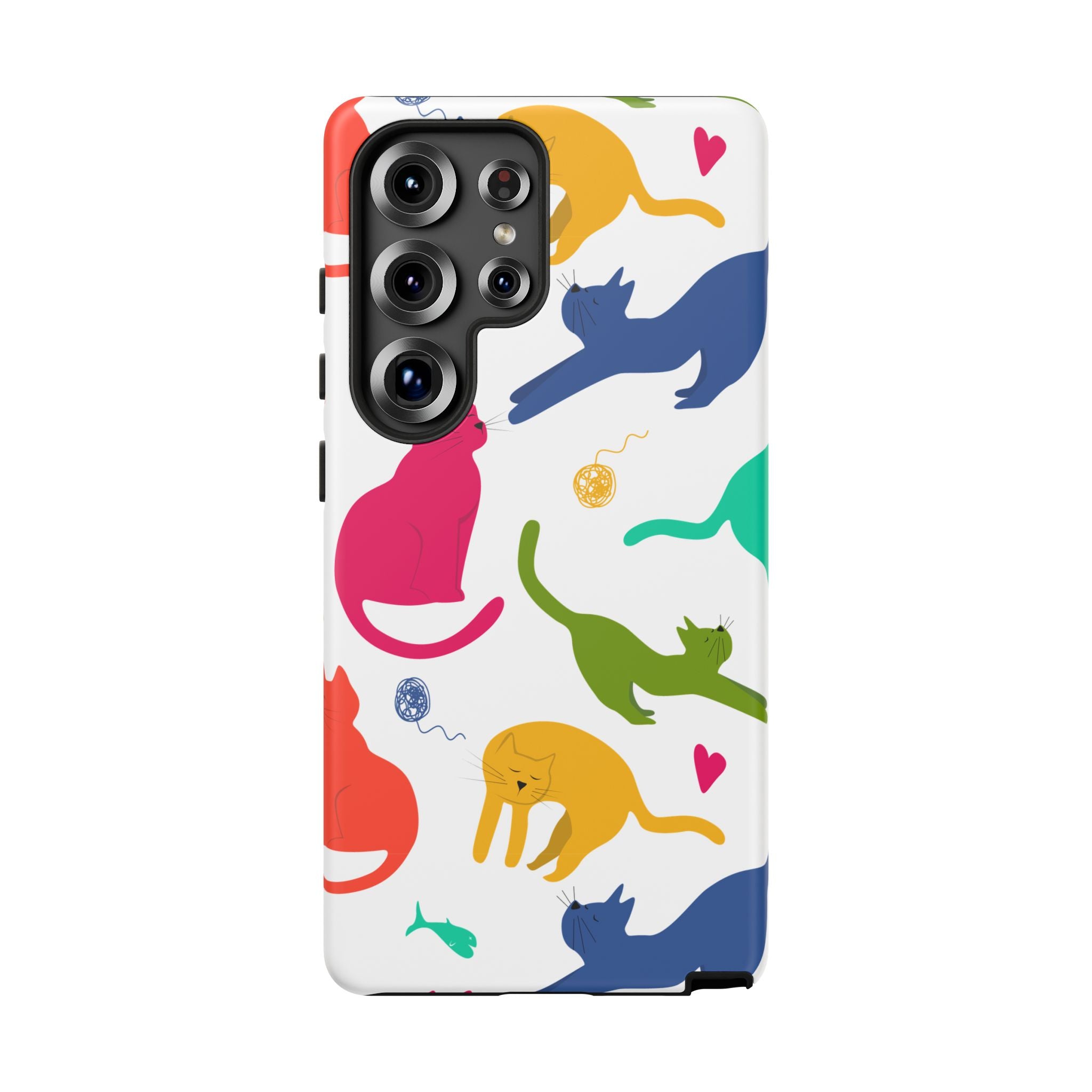Colorful Cat Phone Case, Fun Pet Lover Gift, Tough Phone Cover, Cute Cat Accessories, Animal Theme Decor