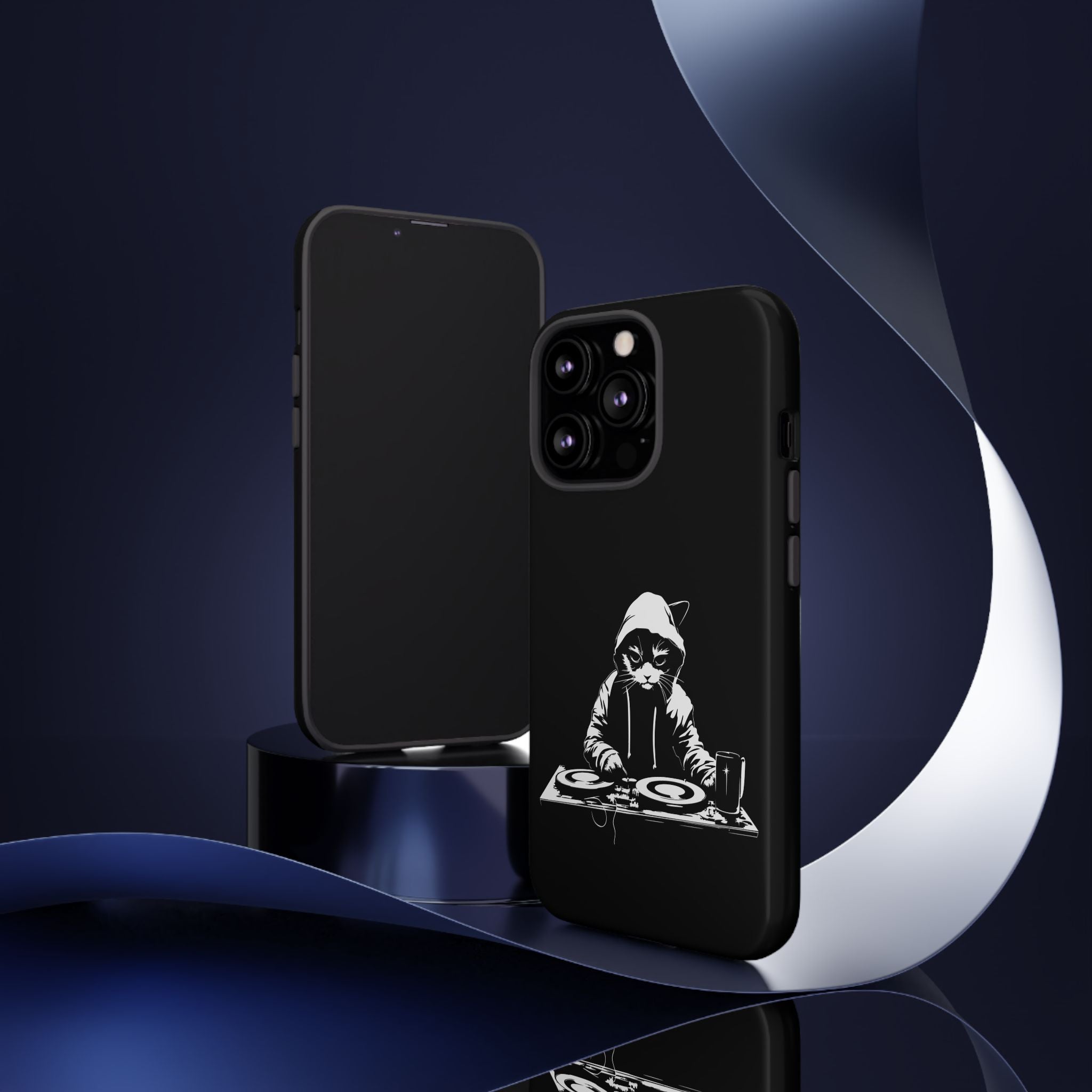 DJ Cat Phone Case, Tough Phone Cover, Pet Lover Gift, Music Enthusiast Accessory, Cute Cat Decor, Unique Case Design