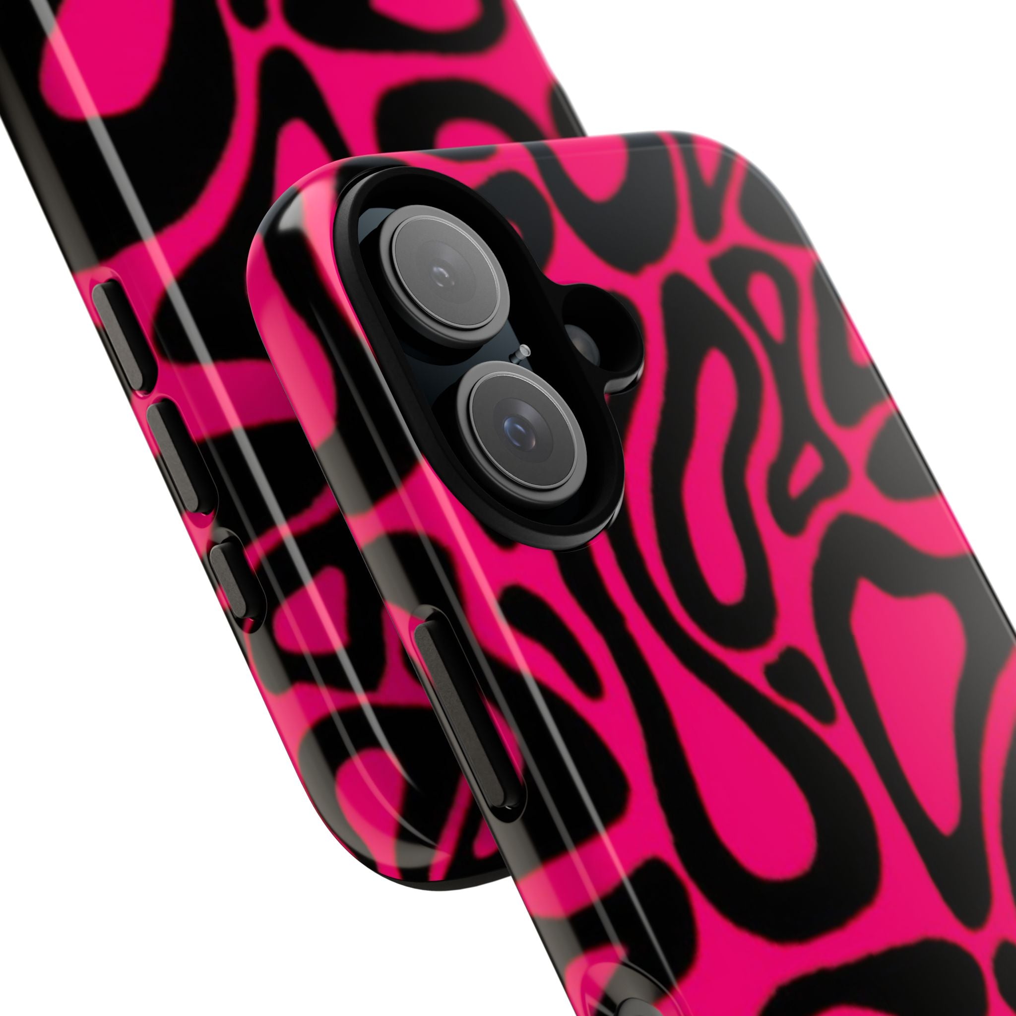 Bold Pink Patterned Phone Case, Stylish Tough Case, Trendy Accessory, Gift for Her, Tech Protection