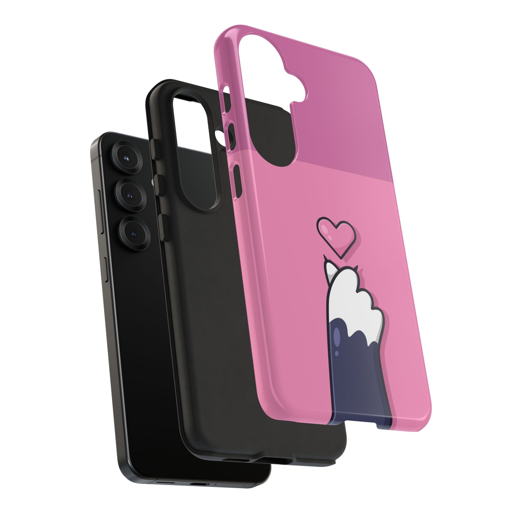 Cute Cat Paw Phone Case, Playful Pet Lover Gift, Animal Print Phone Cover, Heart Design Case, Fun Feminine Case, Kawaii Style