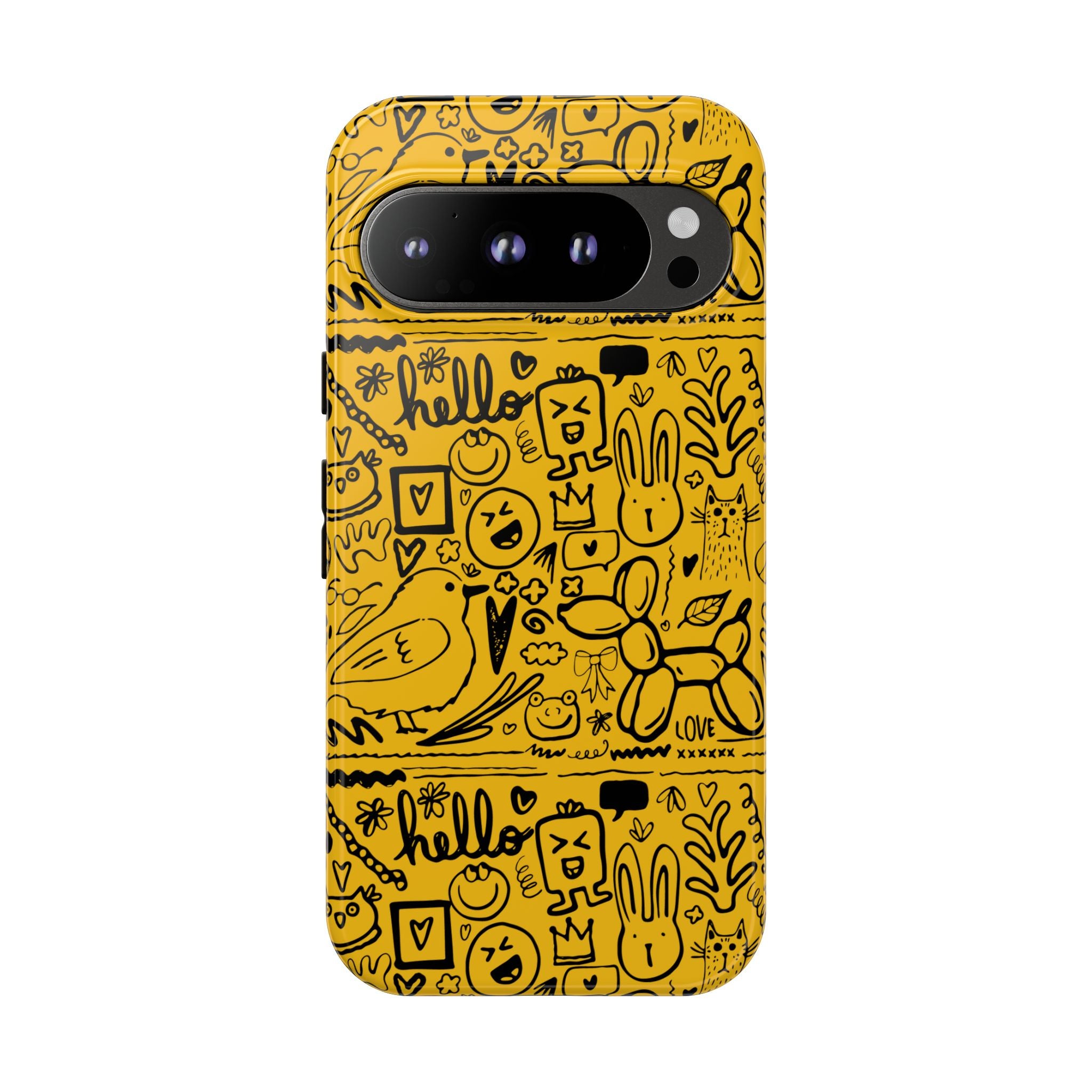 Vibrant Phone Case, Cute Yellow Floral iPhone Cover, Stylish Tough Case, Fun Phone Accessory, Perfect Gift for Teens