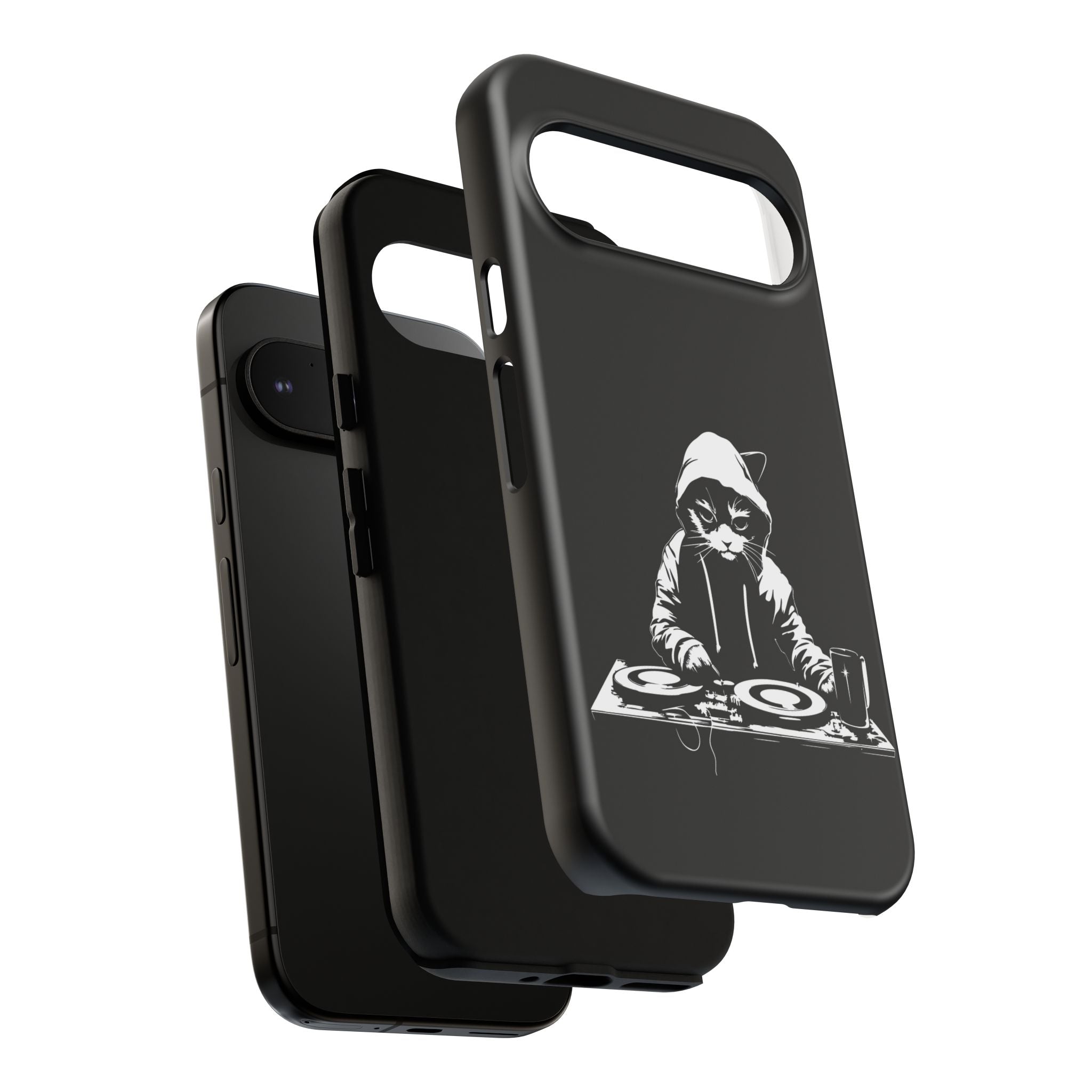 DJ Cat Phone Case, Tough Phone Cover, Pet Lover Gift, Music Enthusiast Accessory, Cute Cat Decor, Unique Case Design