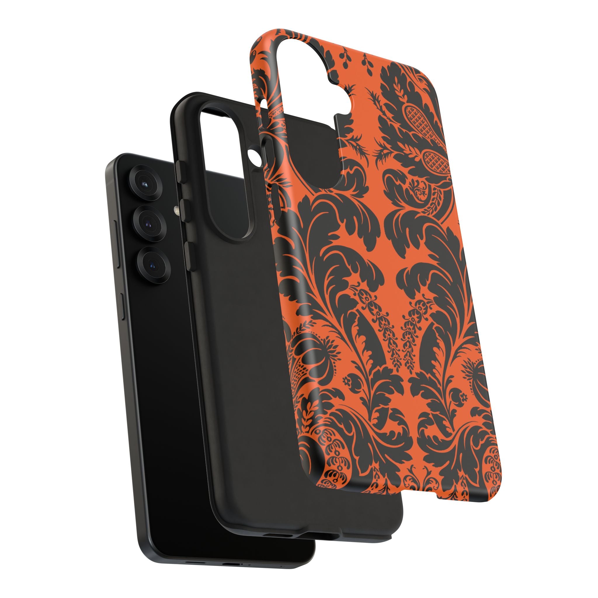 Elegant Phone Case with Orange Floral Design | Tough Cases, Smartphone Cover, Gift for Her, Floral Patterns, Stylish Accessories