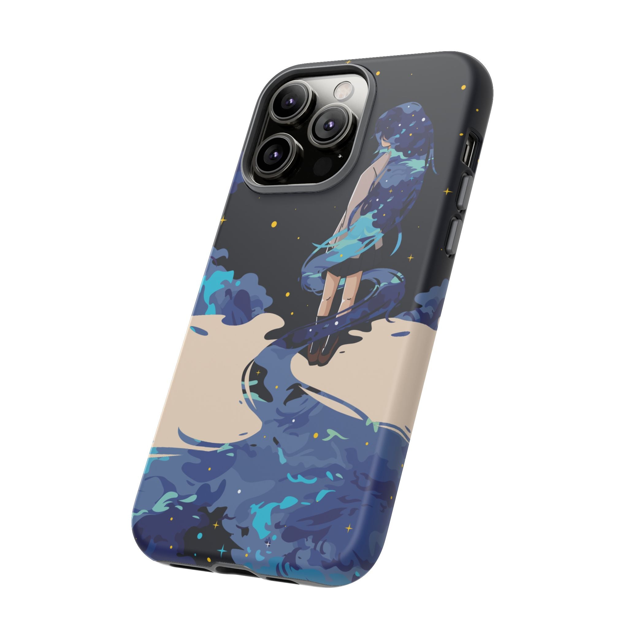 Galaxy-Inspired Phone Case, Celestial Design, Tough Phone Cover, Gift for Space Lovers, Artsy Accessories, Unique Merchandise