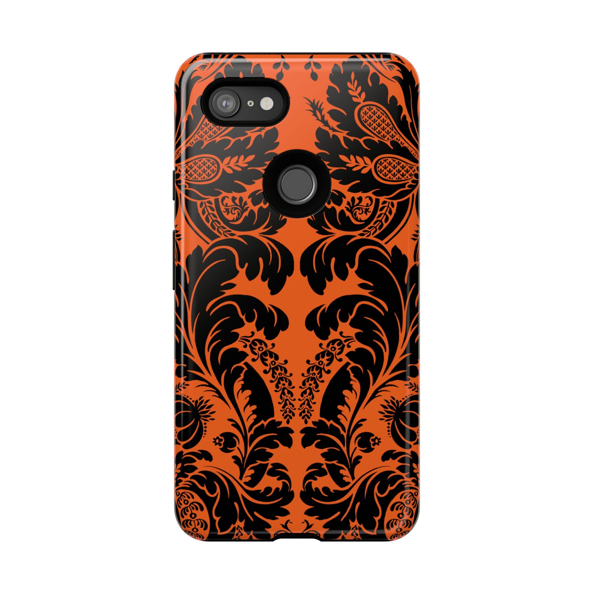 Elegant Phone Case with Orange Floral Design | Tough Cases, Smartphone Cover, Gift for Her, Floral Patterns, Stylish Accessories