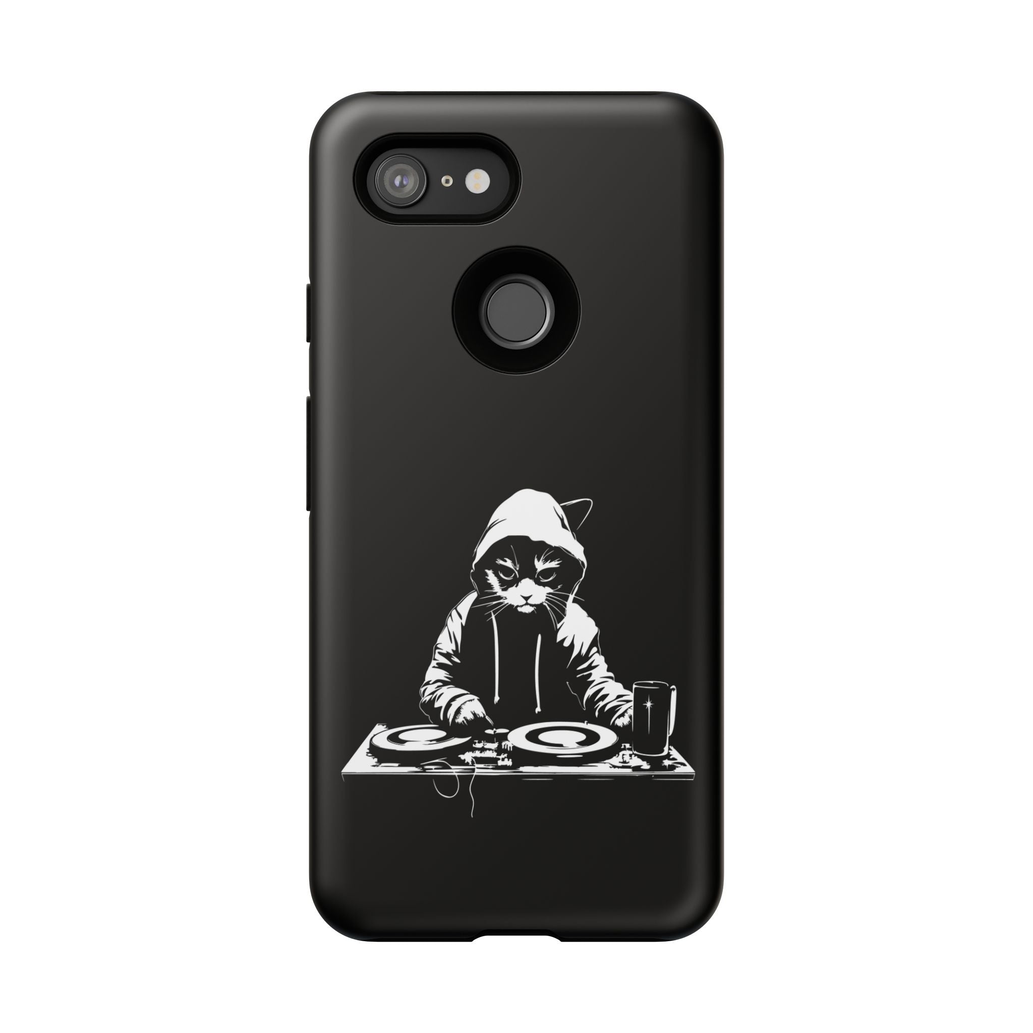 DJ Cat Phone Case, Tough Phone Cover, Pet Lover Gift, Music Enthusiast Accessory, Cute Cat Decor, Unique Case Design