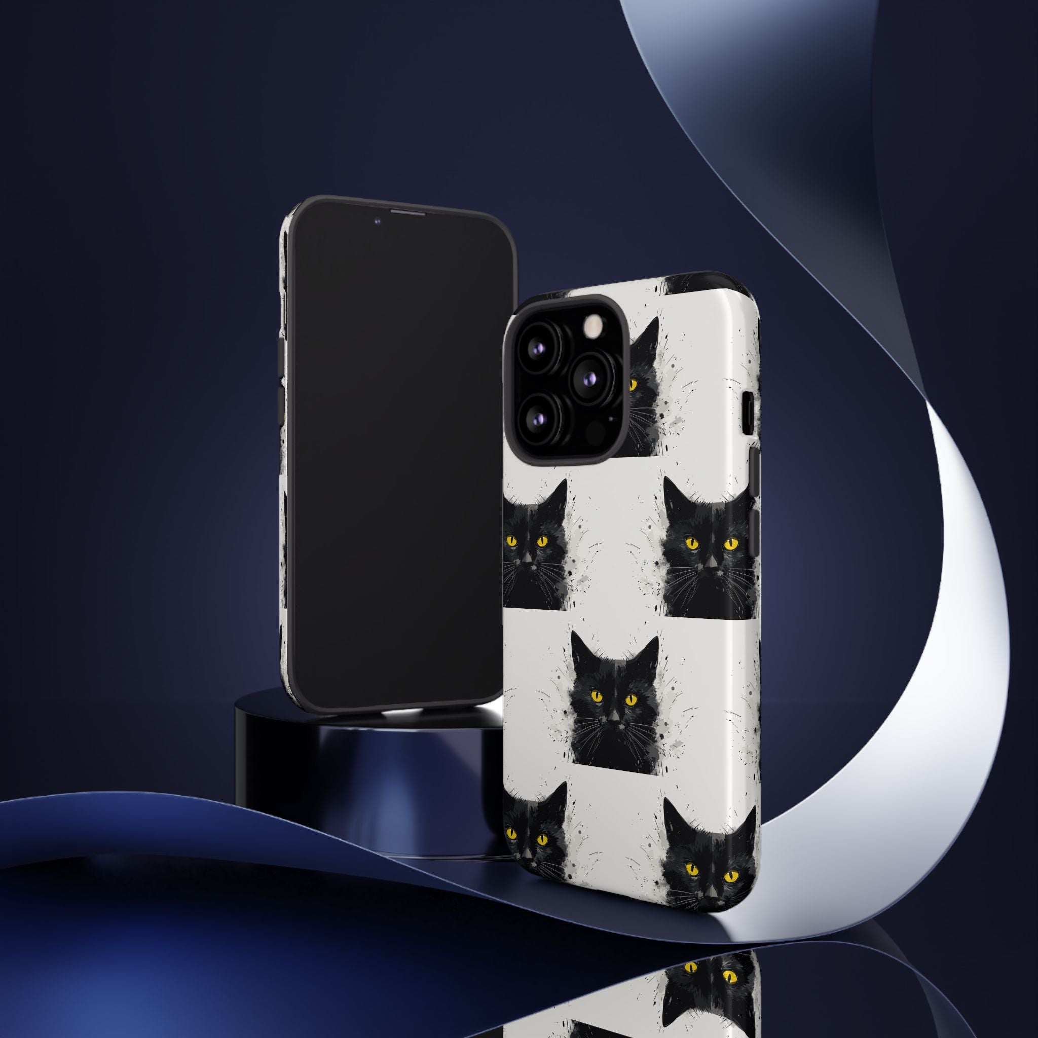Black Cat Phone Case, Tough Cases, Cat Lover Gift, Unique Design, Halloween, Animal Accessories, Custom Phone Cover