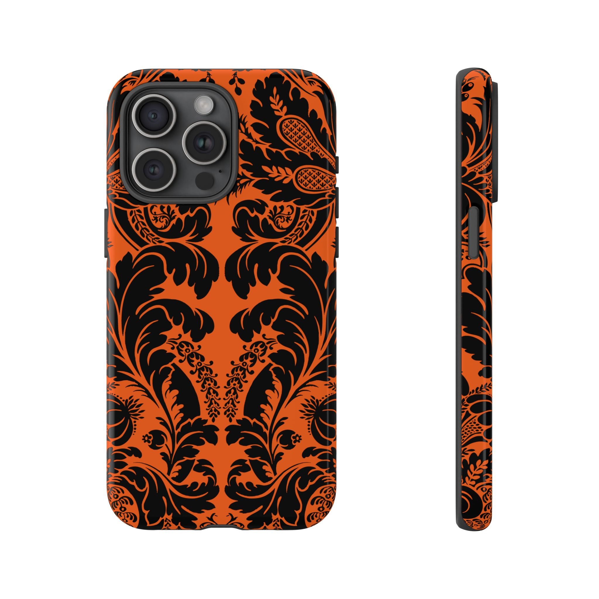 Elegant Phone Case with Orange Floral Design | Tough Cases, Smartphone Cover, Gift for Her, Floral Patterns, Stylish Accessories