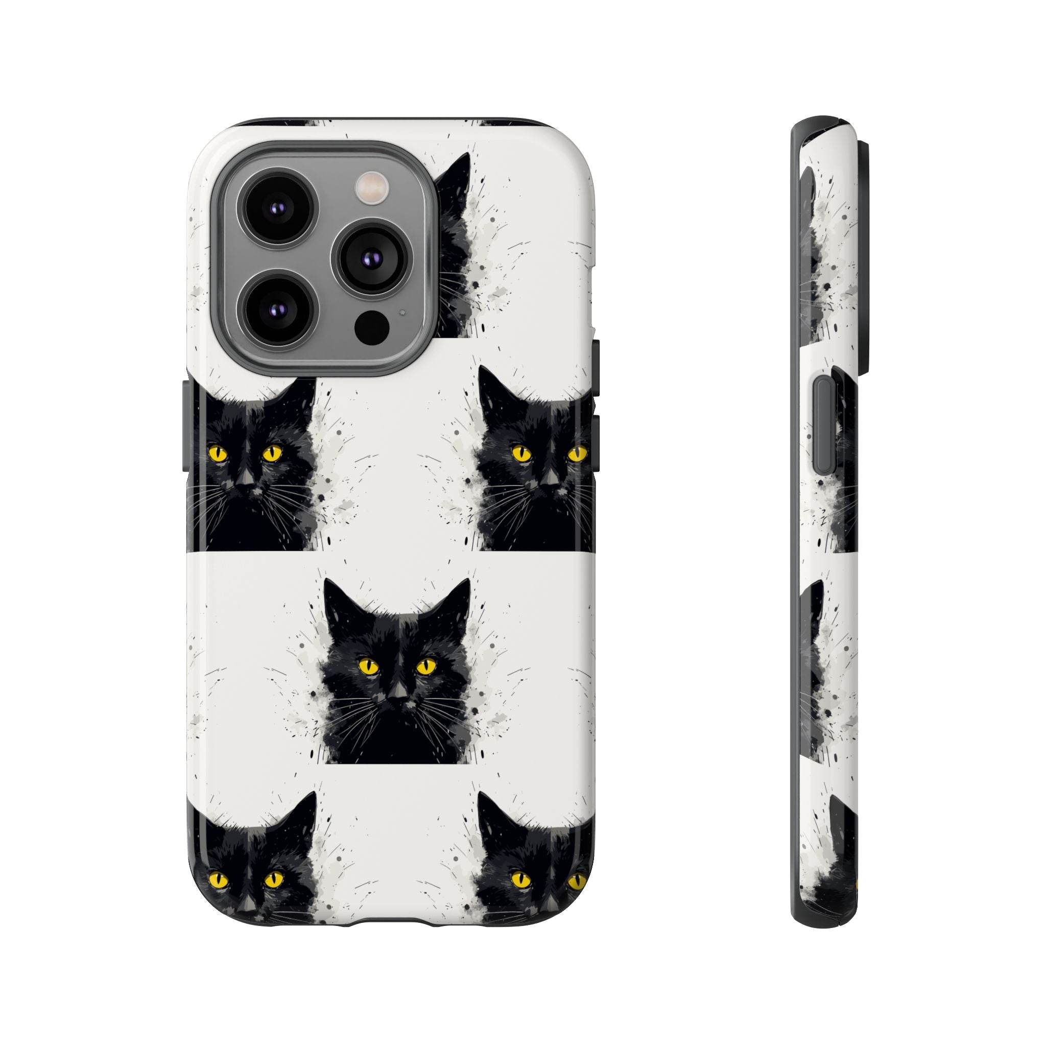 Black Cat Phone Case, Tough Cases, Cat Lover Gift, Unique Design, Halloween, Animal Accessories, Custom Phone Cover