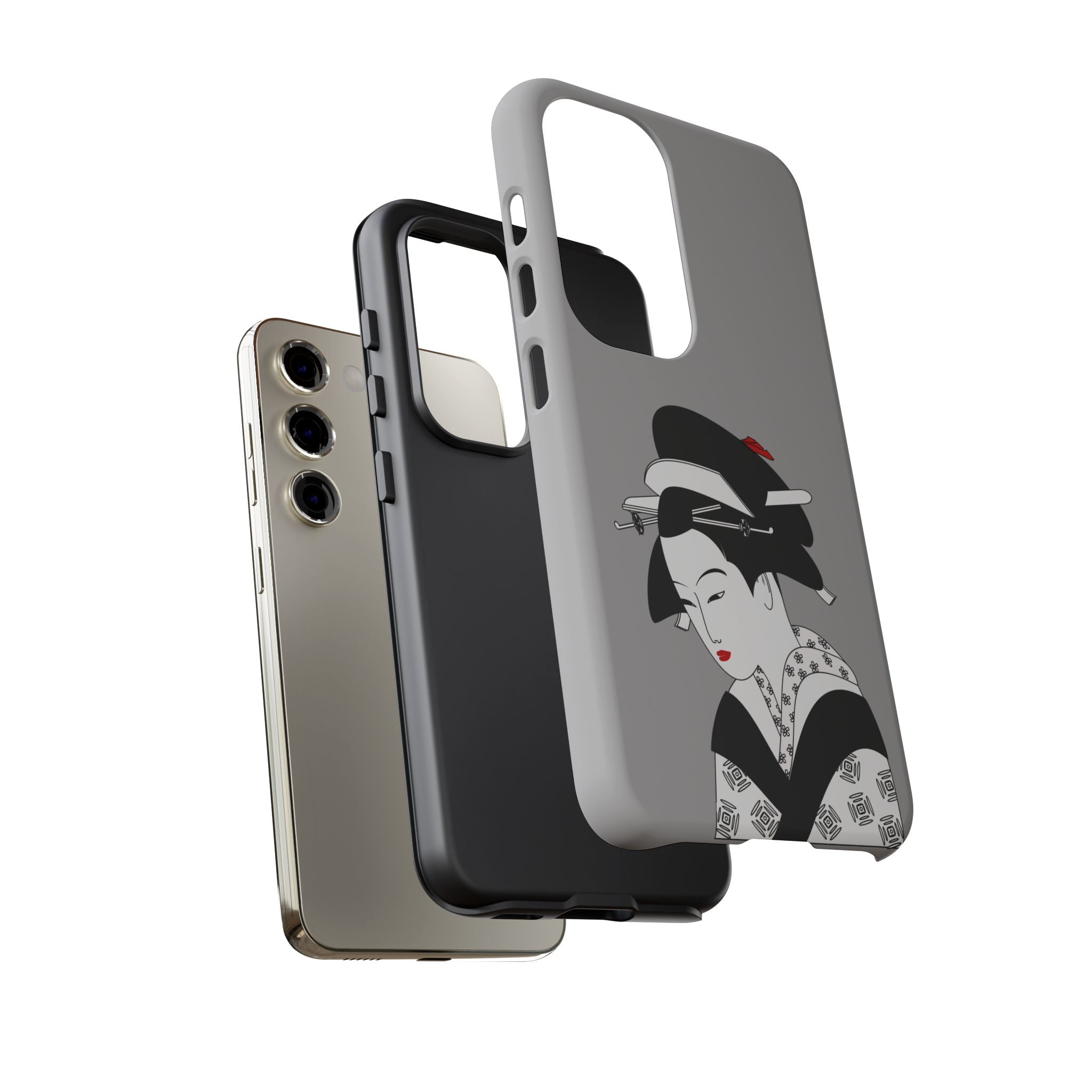 Stylish Phone Case with Japanese Geisha Design, Tough Phone Case, Cute Phone Cover, Japanese Art, Ethnic Style