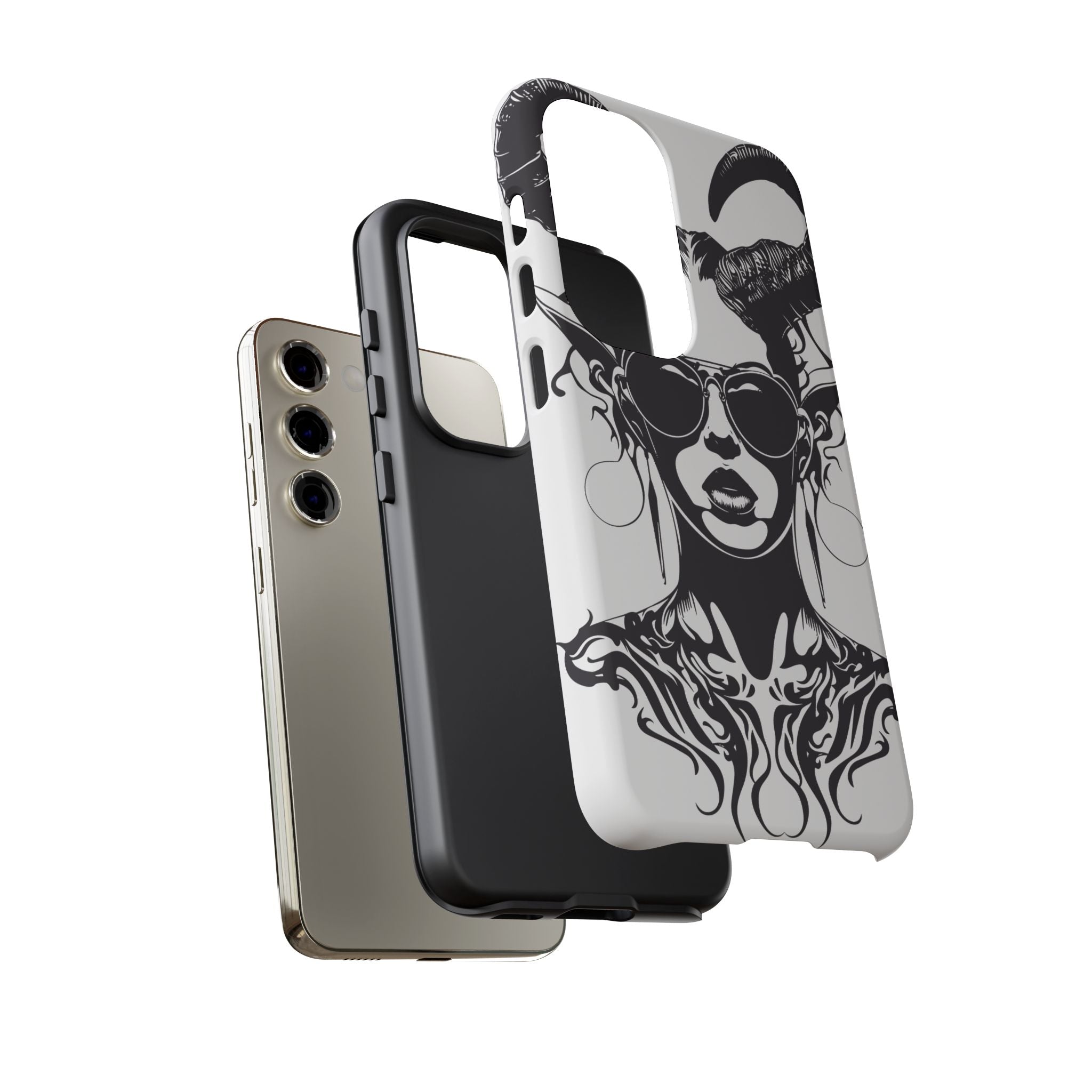 Tough Cases: Stylish Phone Case with Edgy Design, Protective Cover, Gift for Her, Trendy Accessories, Unique Art, Holiday Present