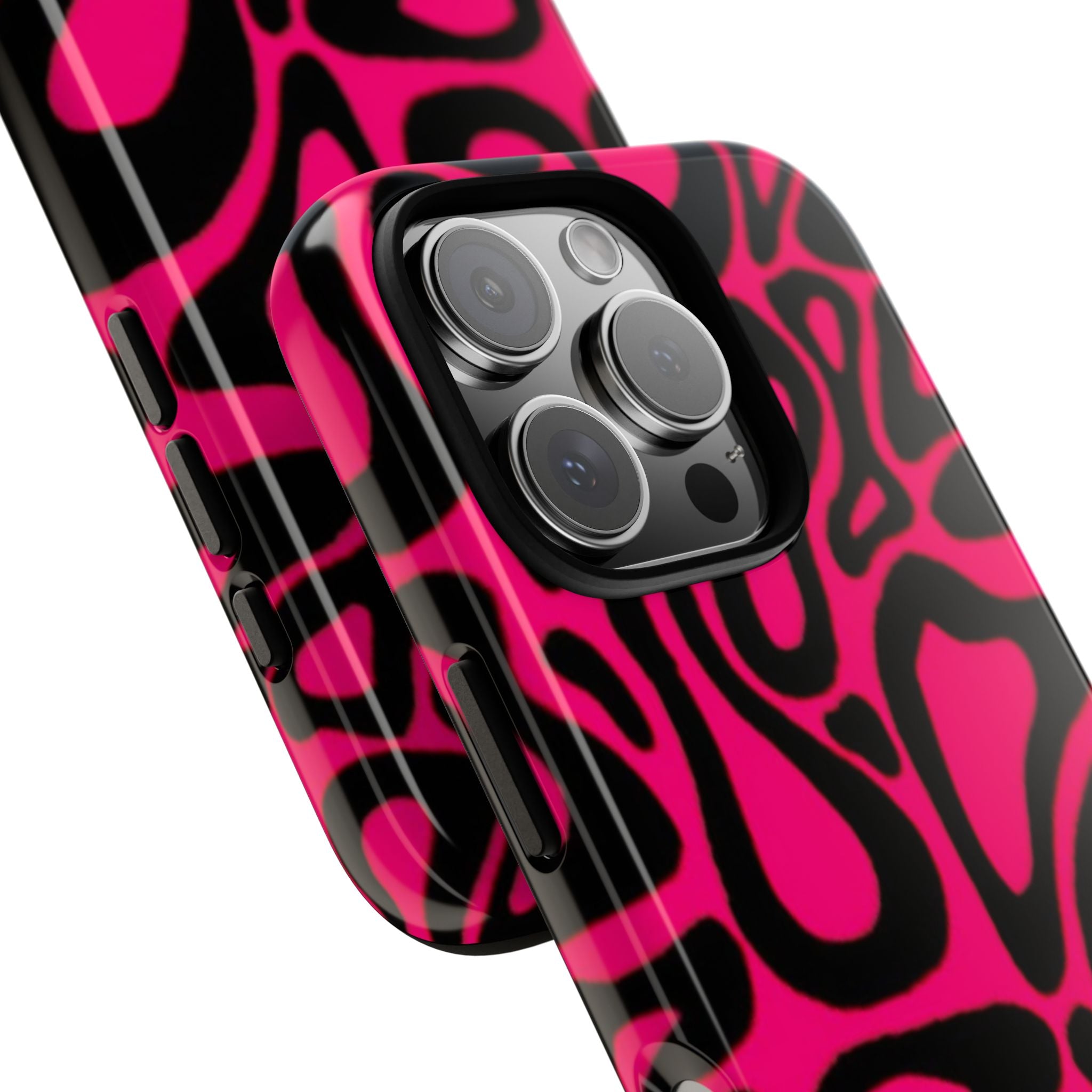Bold Pink Patterned Phone Case, Stylish Tough Case, Trendy Accessory, Gift for Her, Tech Protection