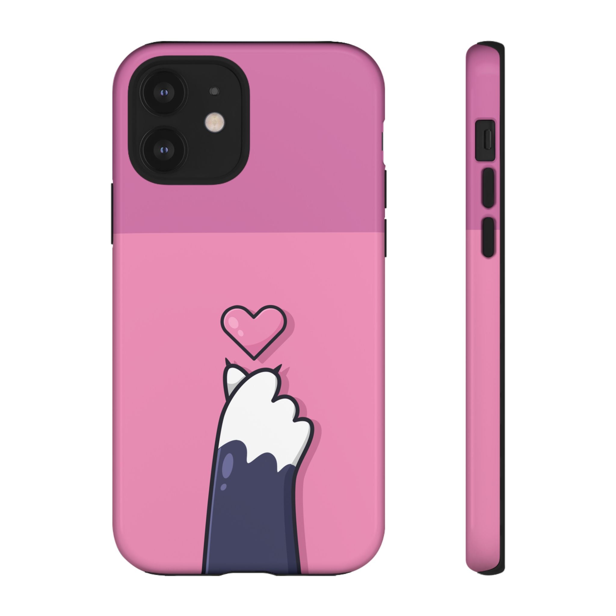 Cute Cat Paw Phone Case, Playful Pet Lover Gift, Animal Print Phone Cover, Heart Design Case, Fun Feminine Case, Kawaii Style
