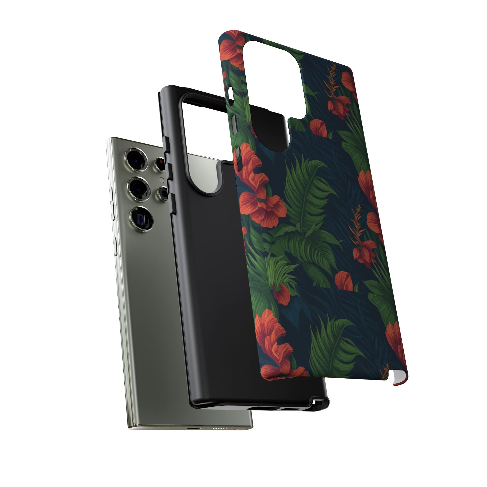 Tropical Phone Case with Floral Design, Eco-Friendly Protection for Summer Vibes, Ideal Gift for Nature Lovers, Vibrant Background