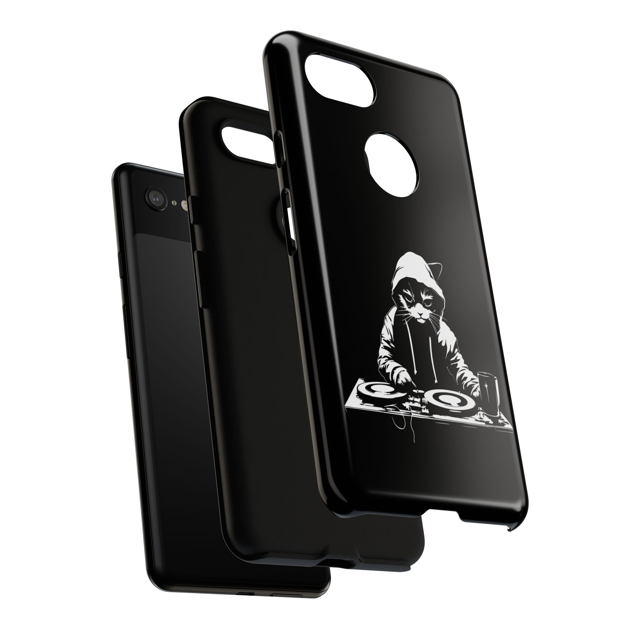 DJ Cat Phone Case, Tough Phone Cover, Pet Lover Gift, Music Enthusiast Accessory, Cute Cat Decor, Unique Case Design
