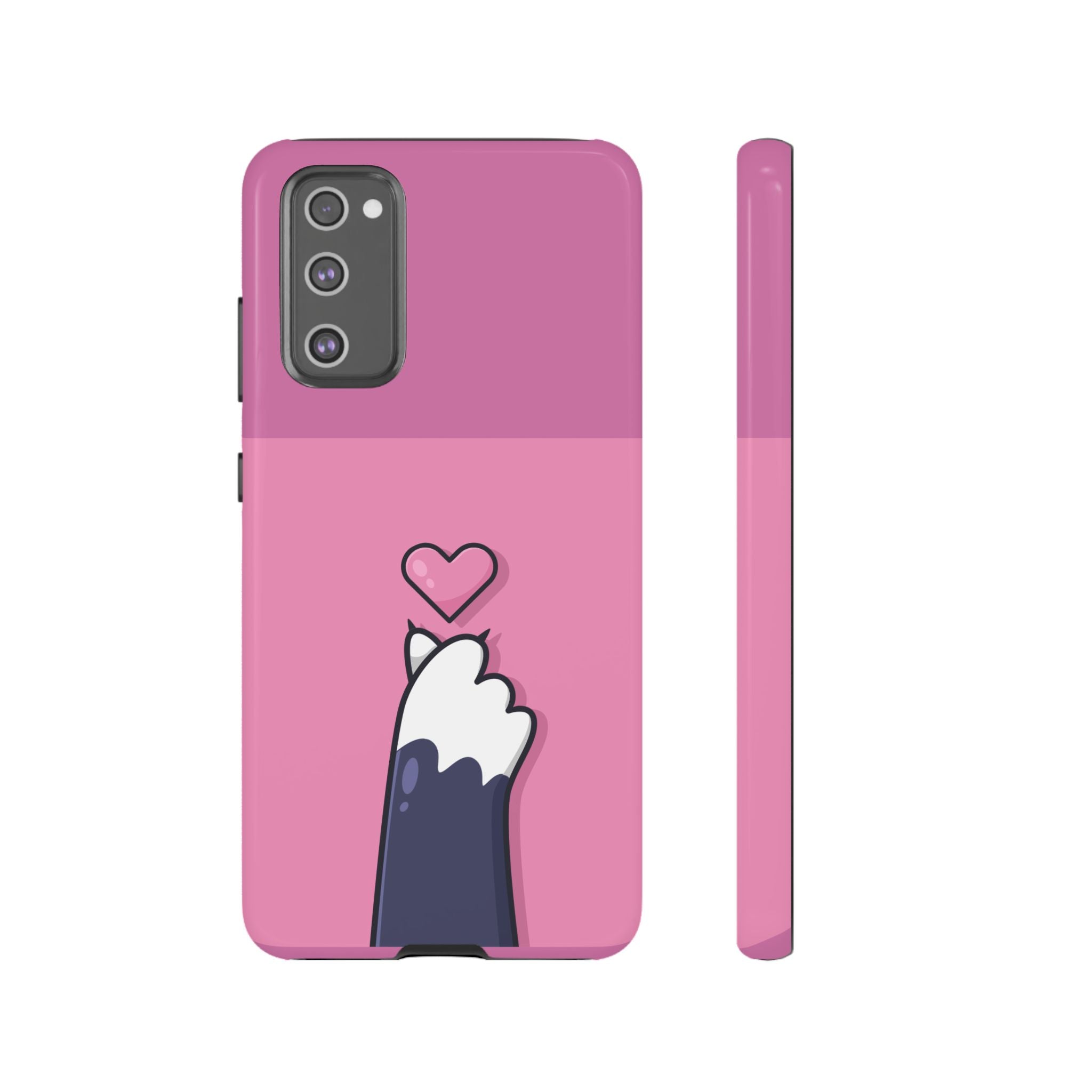 Cute Cat Paw Phone Case, Playful Pet Lover Gift, Animal Print Phone Cover, Heart Design Case, Fun Feminine Case, Kawaii Style