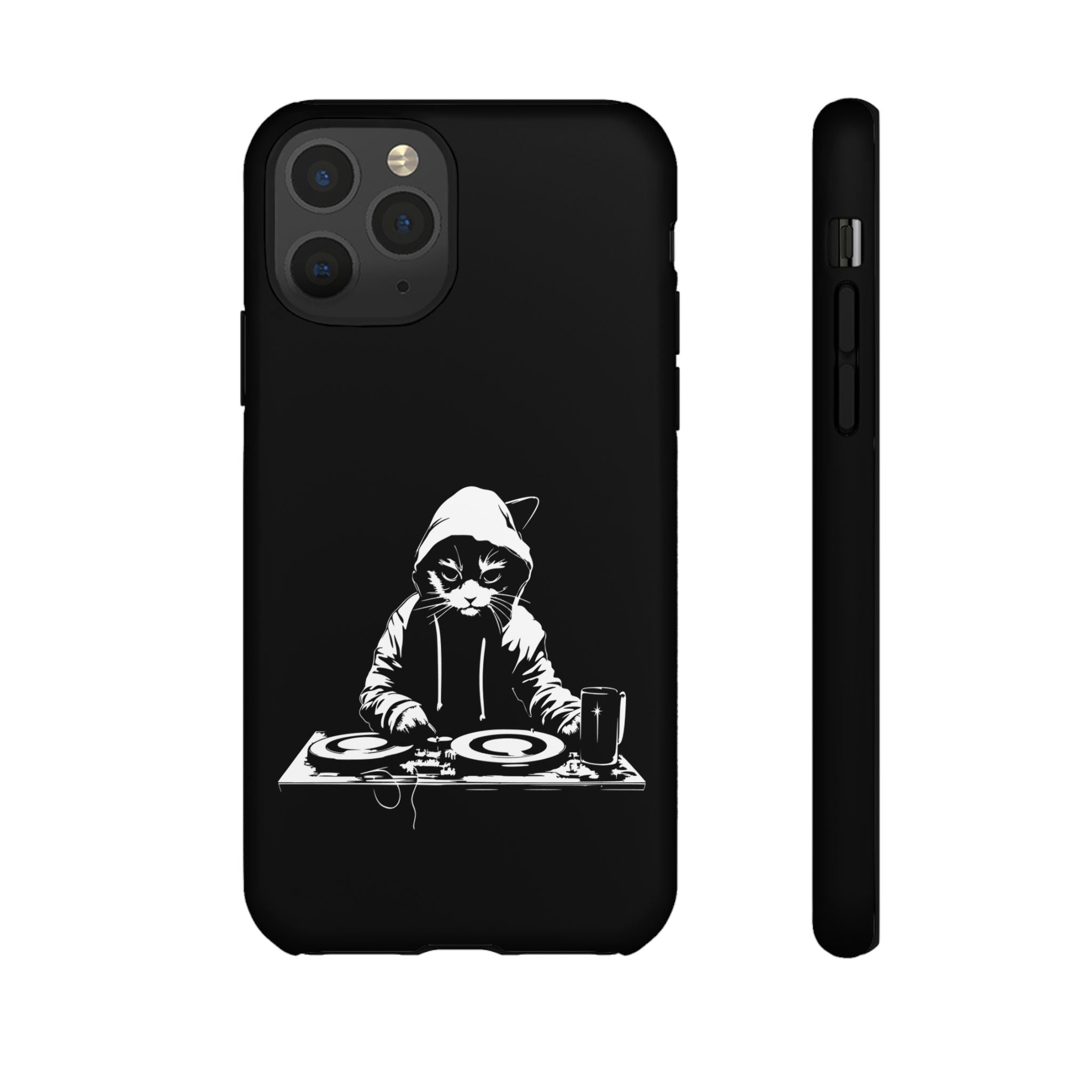 DJ Cat Phone Case, Tough Phone Cover, Pet Lover Gift, Music Enthusiast Accessory, Cute Cat Decor, Unique Case Design